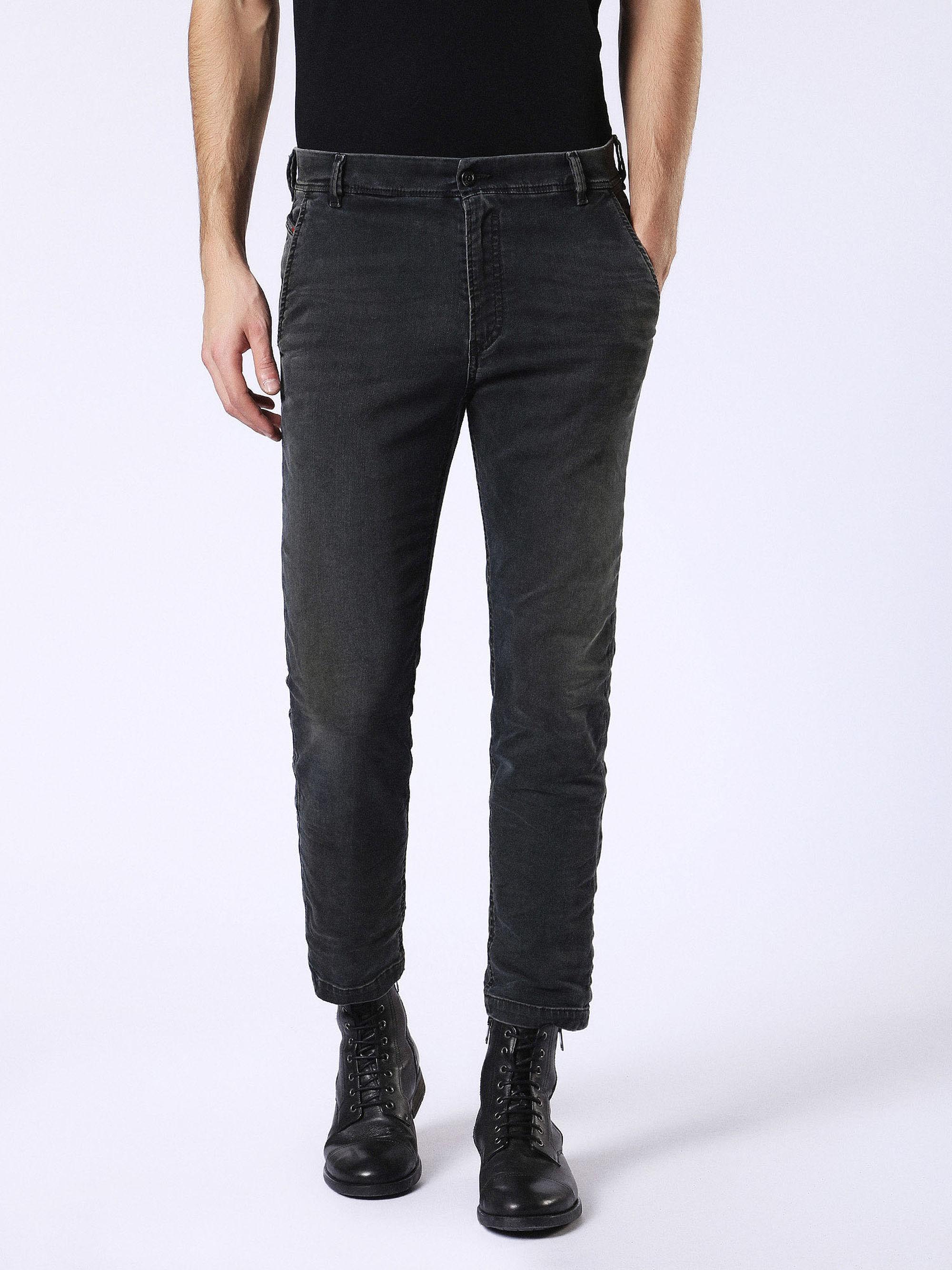 Diesel Slim-chino-m Joggjeans 0682a in Black for Men | Lyst