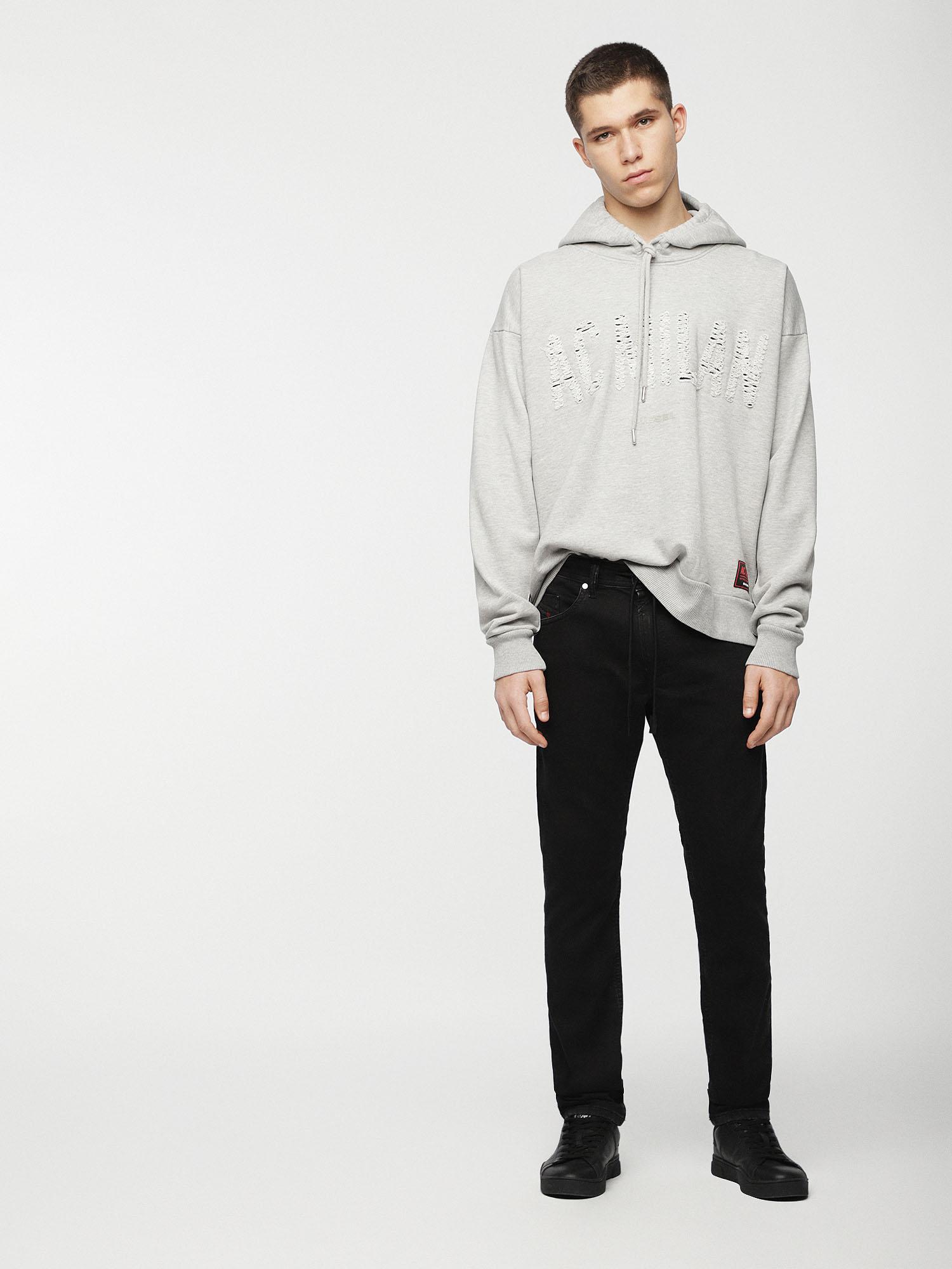 Lyst - DIESEL Hooded Sweatshirt With Ac Milan Logo in Gray ...