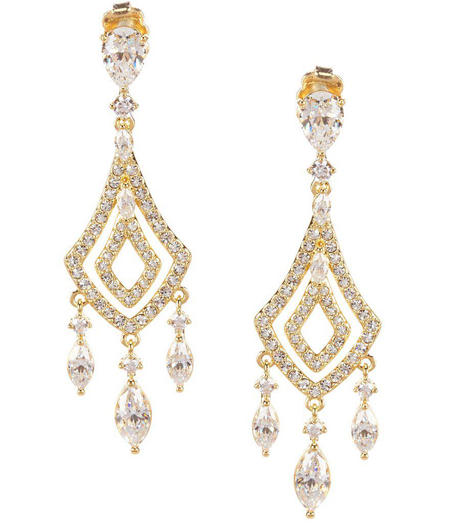 Lyst Nadri Cubic Zirconia Chandelier Statement Earrings In Metallic Gallery