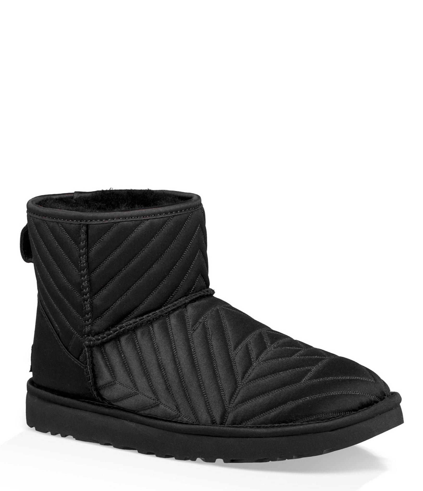 Ugg Classic Mini Quilted Satin Booties In Black Lyst