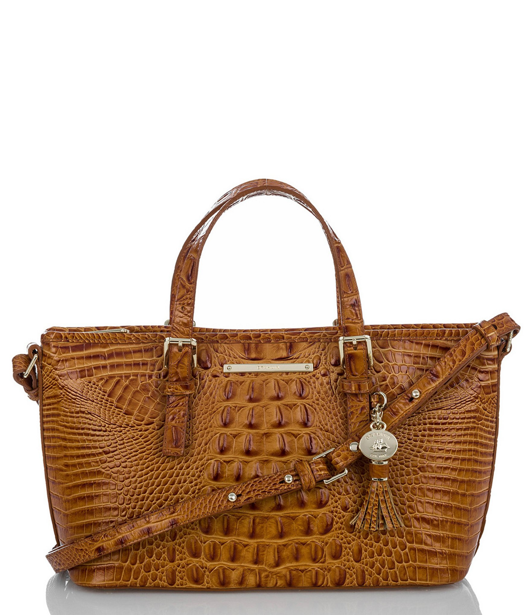 Lyst - Brahmin Melbourne Collection Mini Asher Croco-embossed Tote in Brown