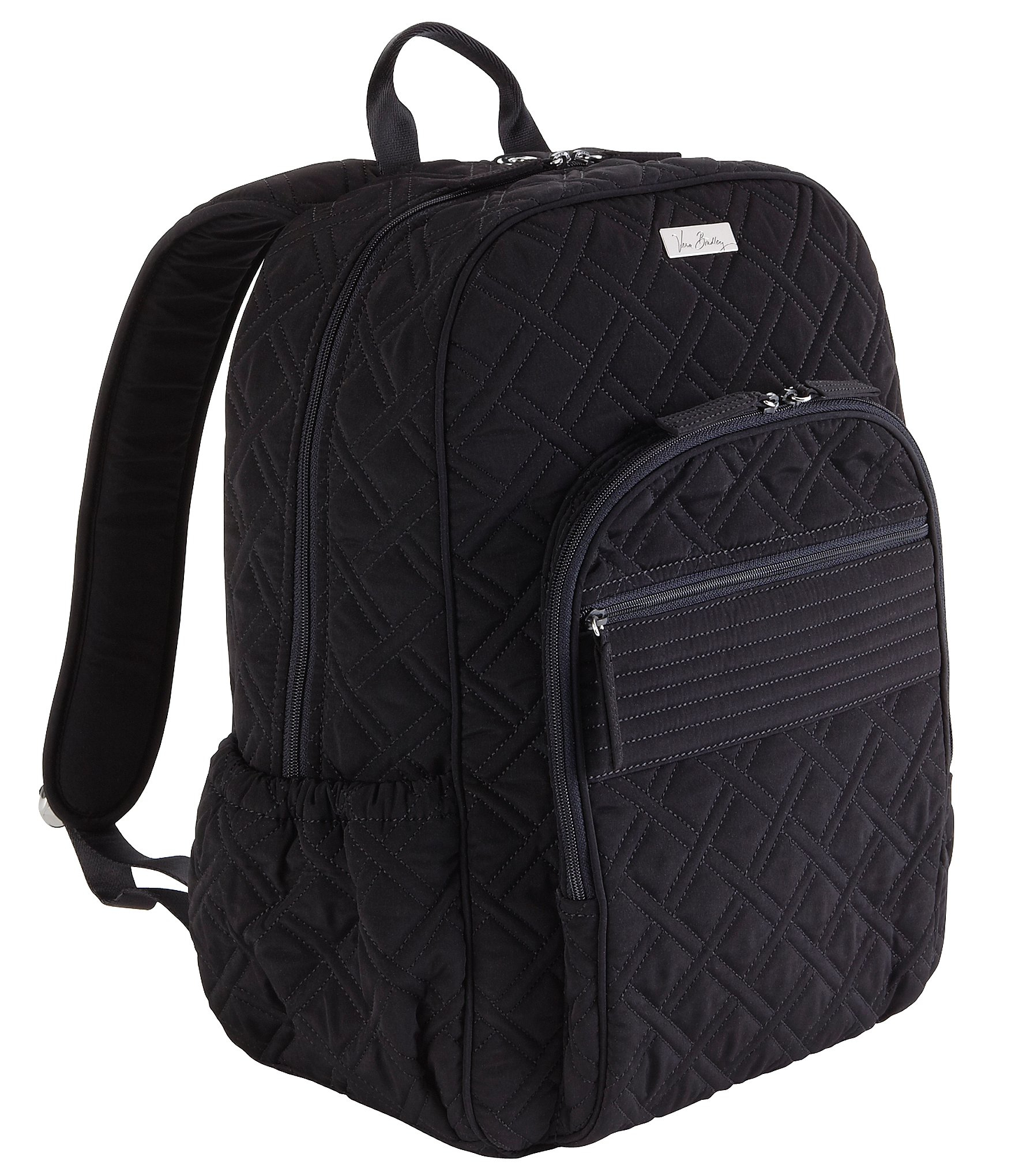 Vera bradley Quilted Campus Backpack in Black | Lyst