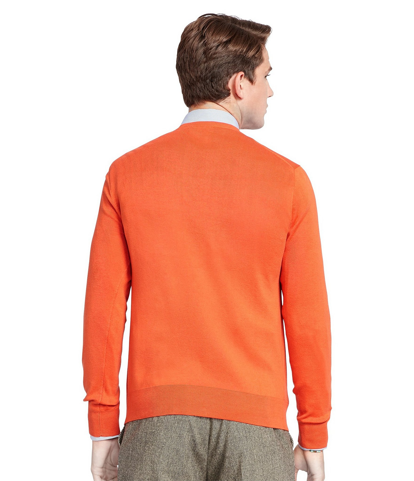 Polo ralph lauren Pima Cotton V-neck Lightweight Sweater in Orange for ...