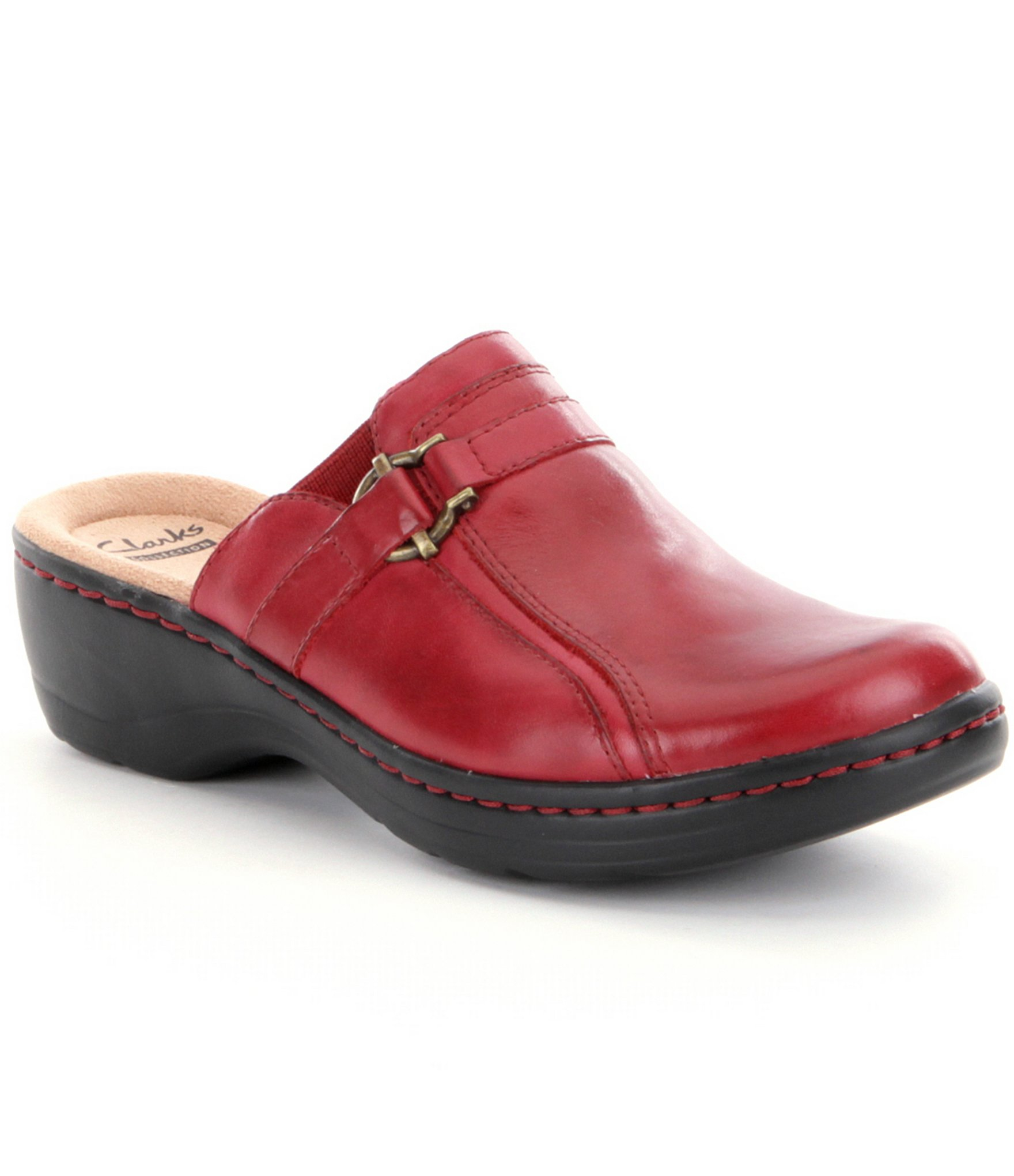 Clarks Hayla Marina Clogs in Red | Lyst