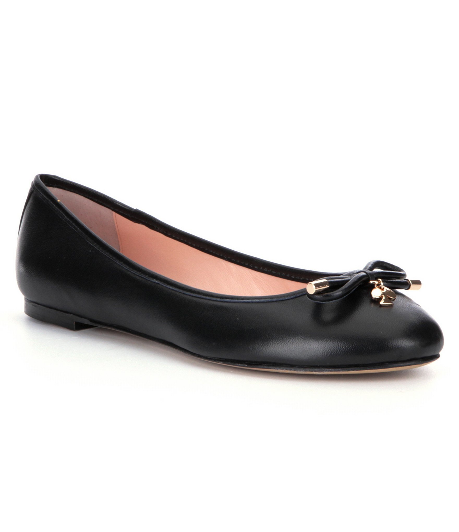 Lyst - Kate Spade Willa Bow Detail Leather Flats in Black