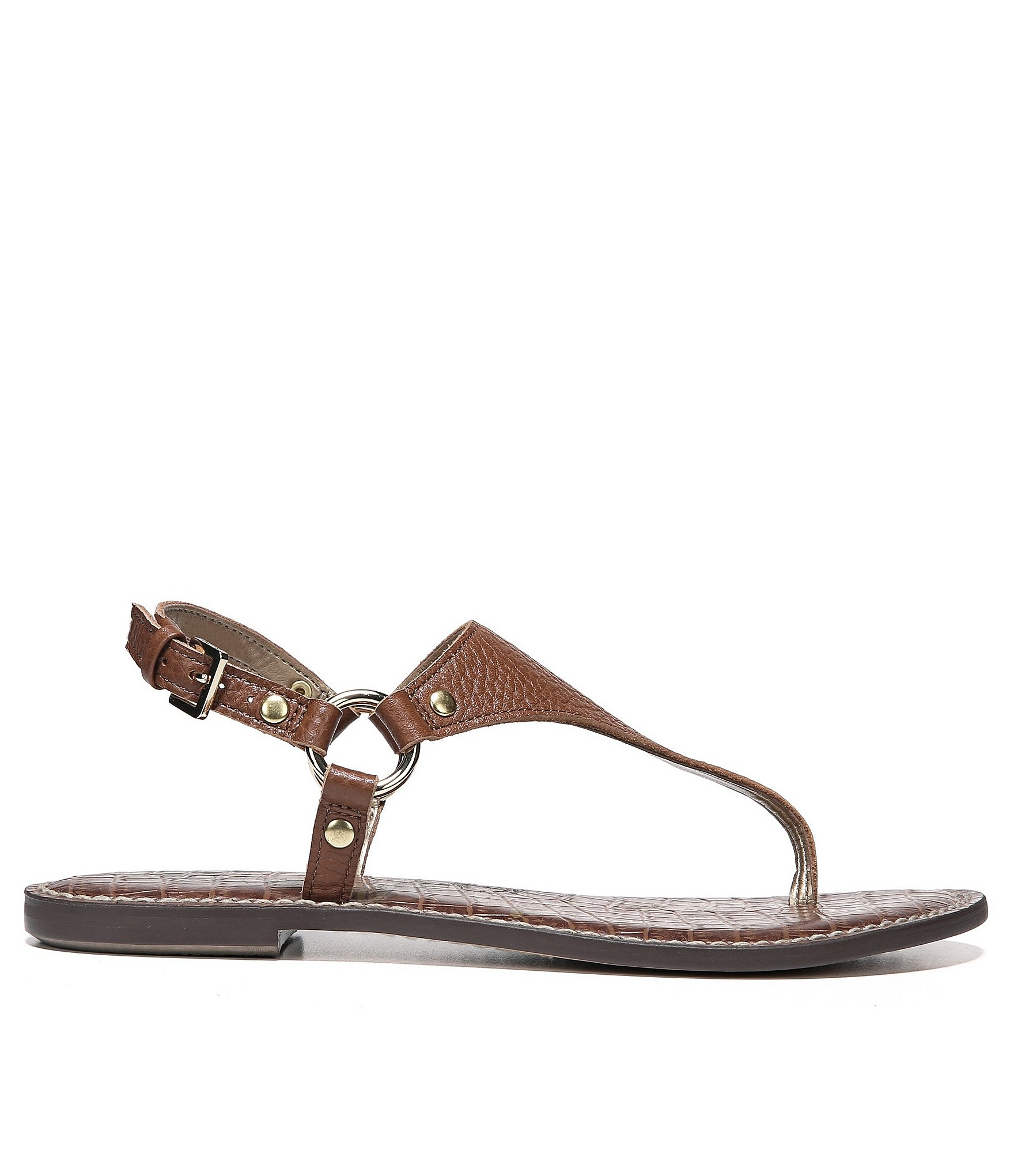 brown t strap sandals
