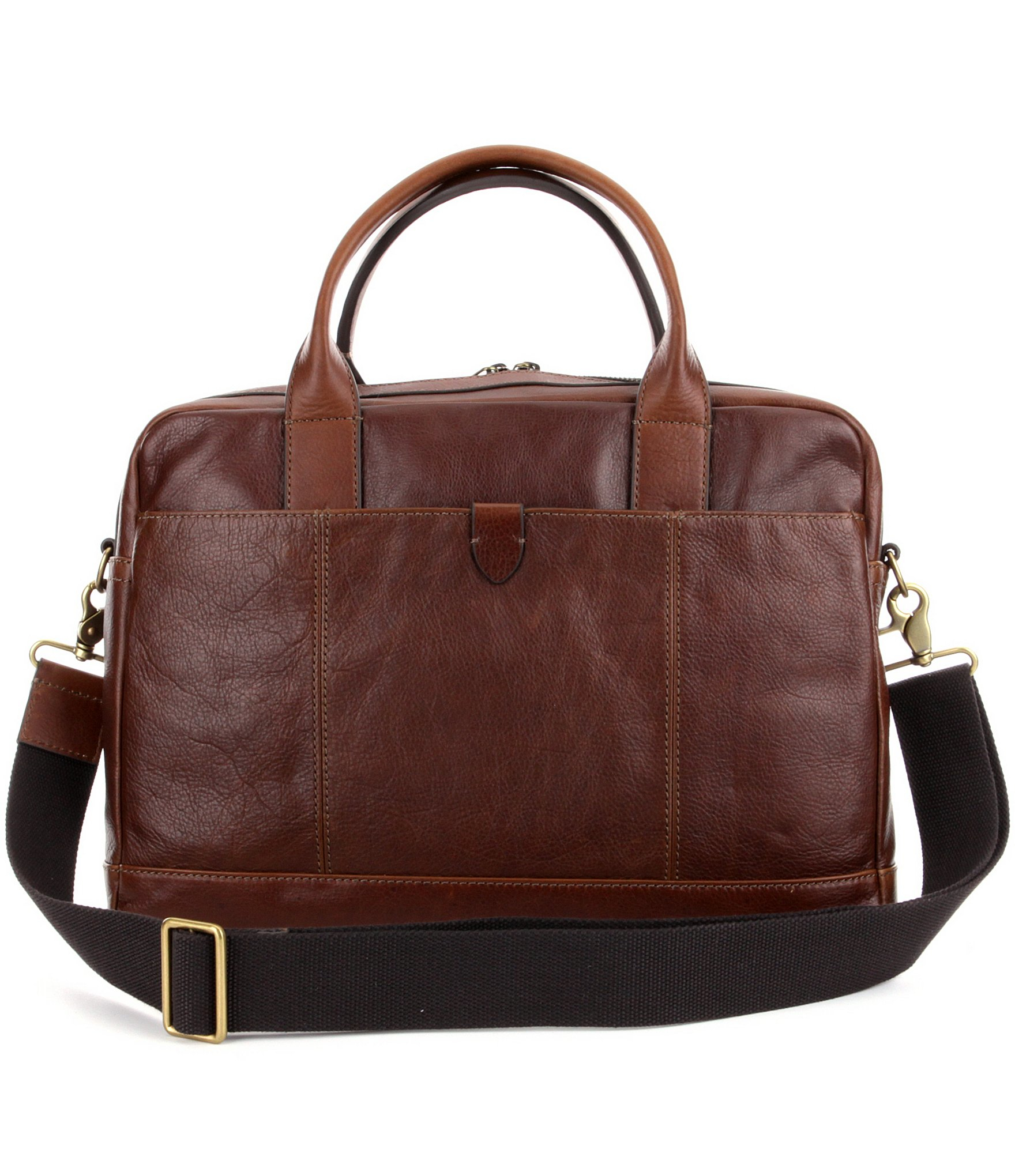 Fossil Defender Leather Laptop Work Bag in Brown | Lyst