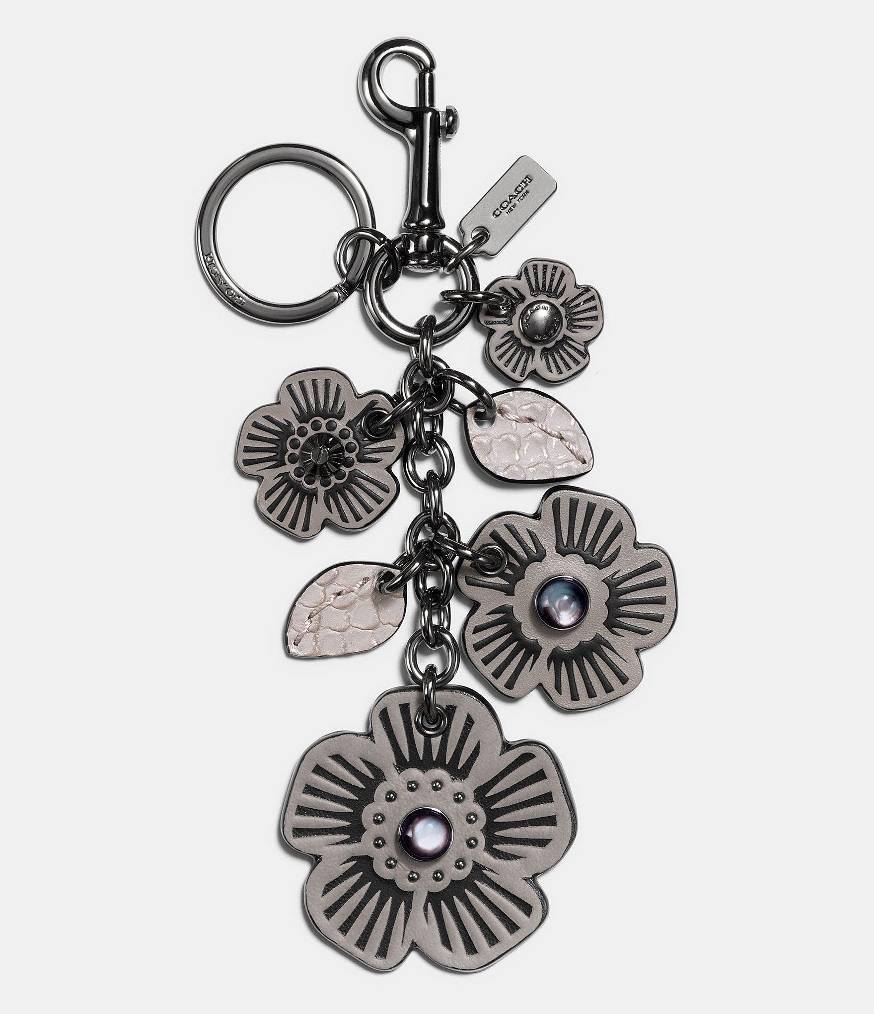 Lyst - Coach Multi Willow Floral Bag Charm in Gray