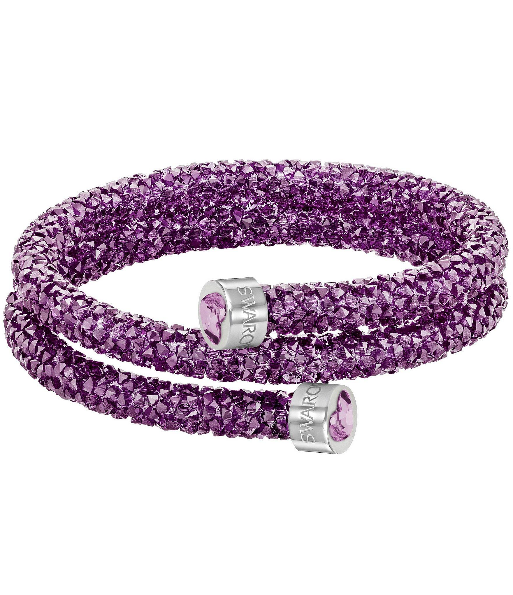 Swarovski Limited-edition Heart Crystal Dust Coil Bracelet In Purple | Lyst