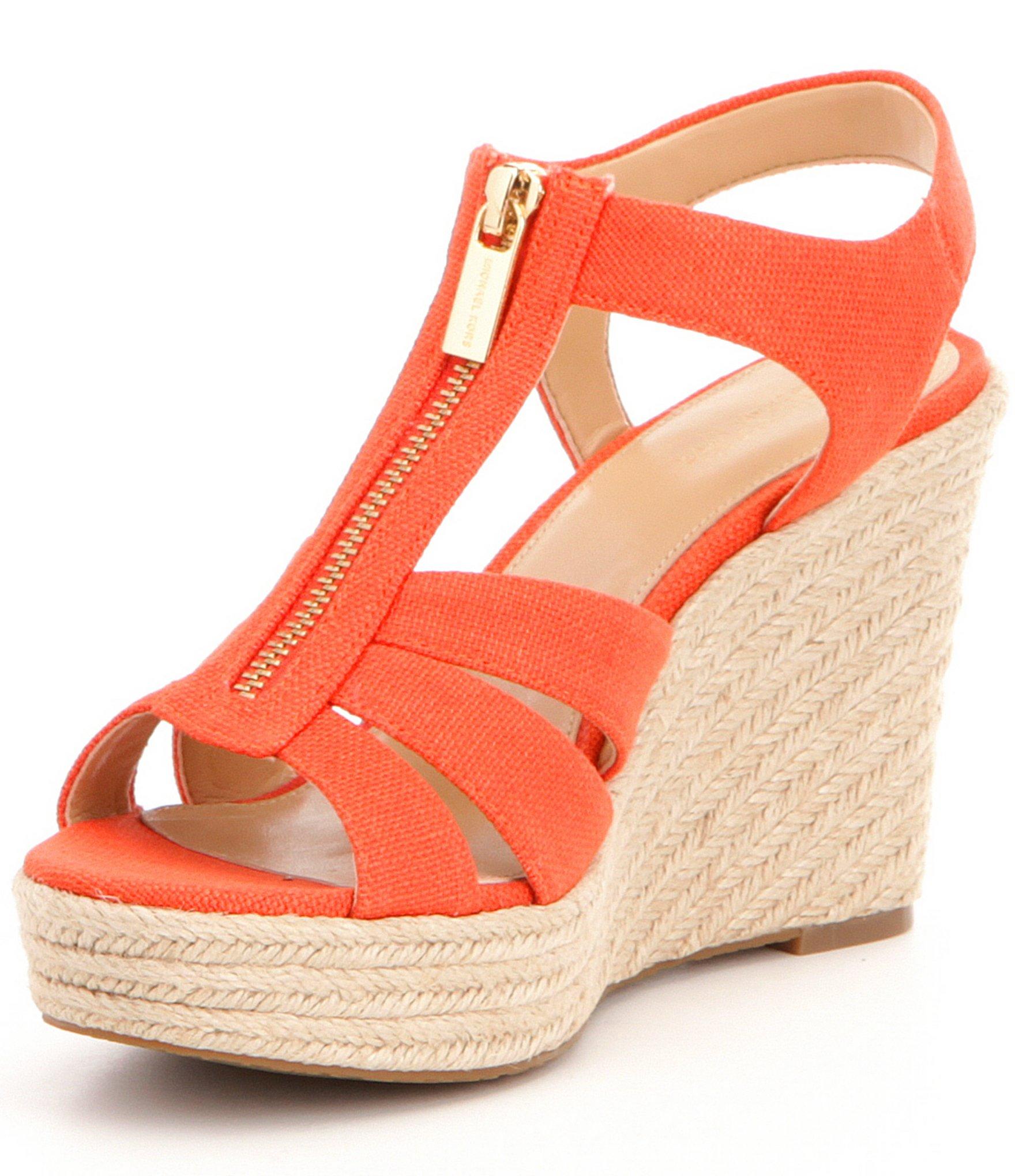 Lyst - MICHAEL Michael Kors Berkley Weave Canvas Espadrille Wedge Sandals