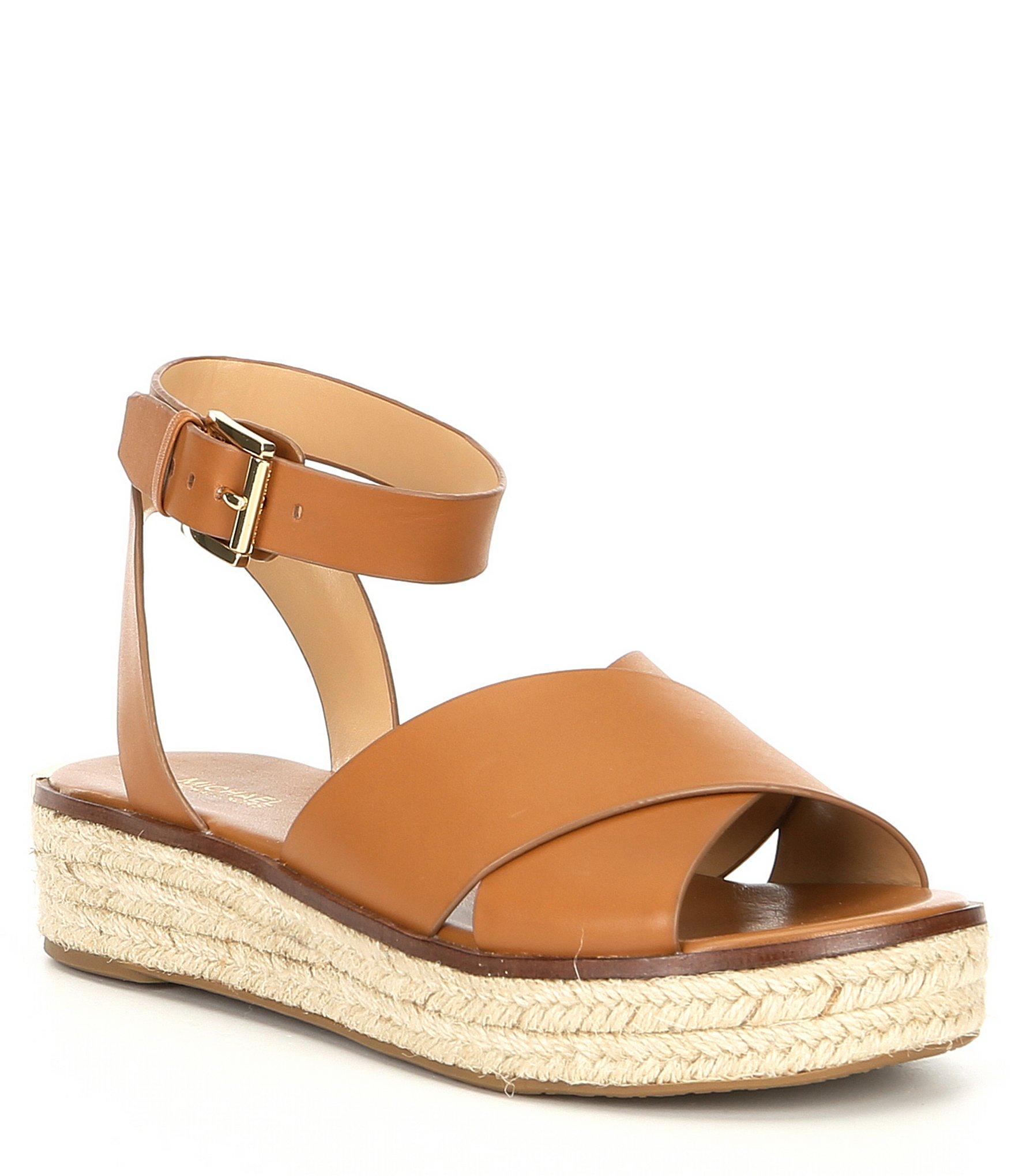 Lyst - MICHAEL Michael Kors Abbott Vachetta Leather Sandals in Brown - Save 20%