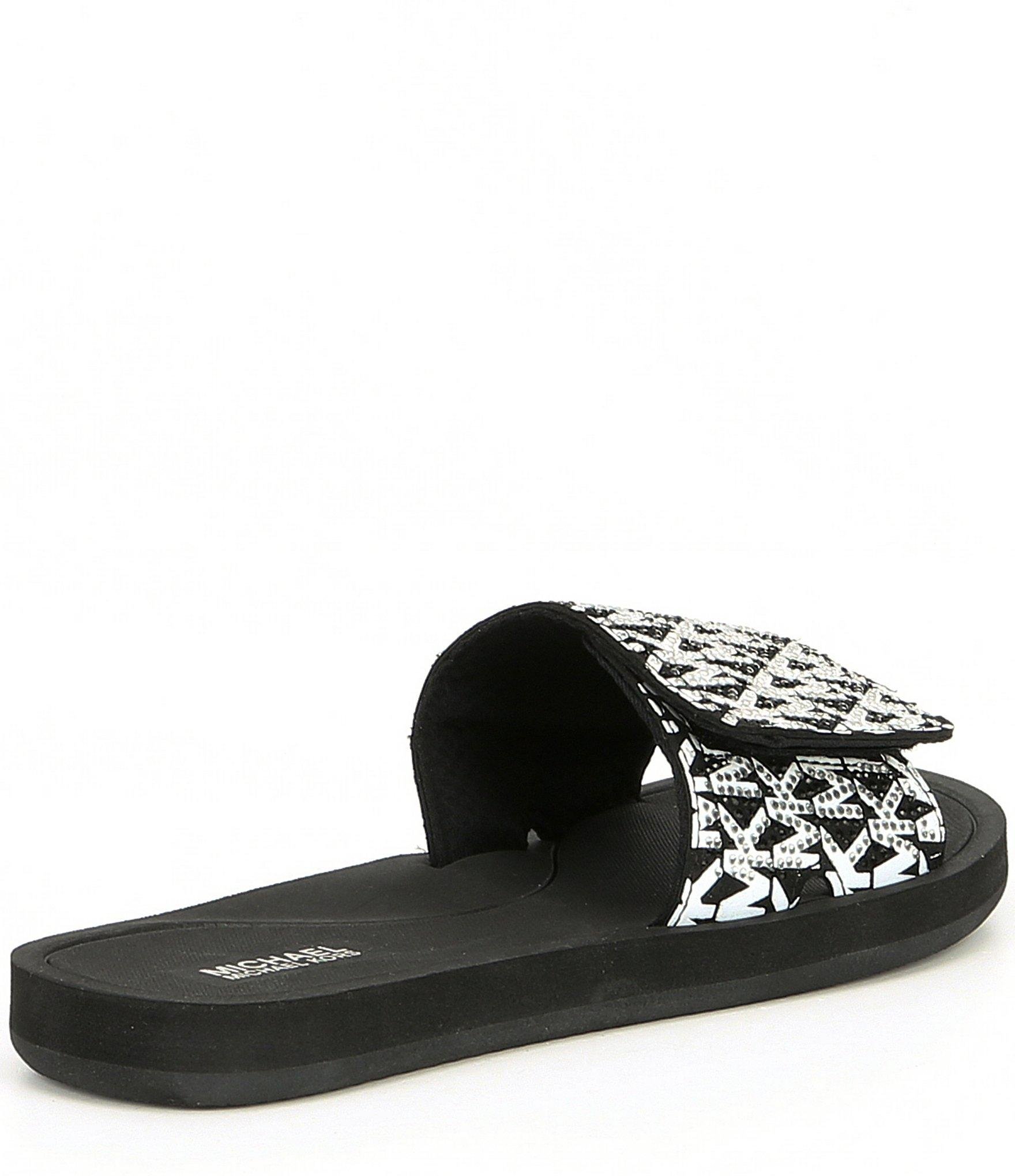 MICHAEL Michael Kors Mk Slide Logo Sandals in Black - Lyst