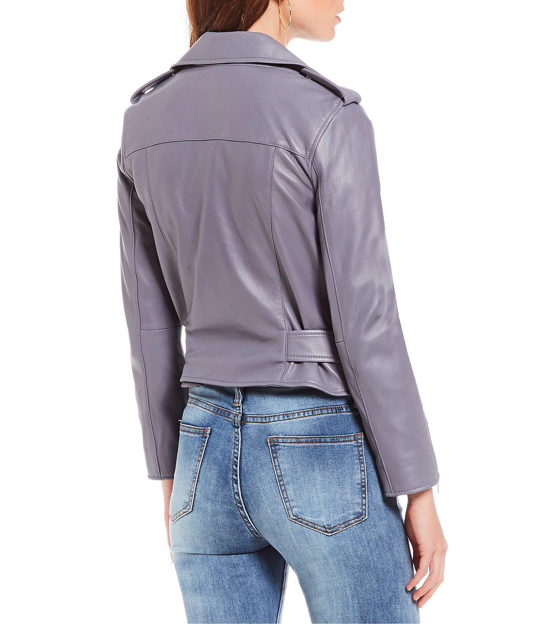 Lyst Gianni Bini Noel Real Genuine Leather Moto Jacket Leather Moto Jacket Lyst View Fullscreen