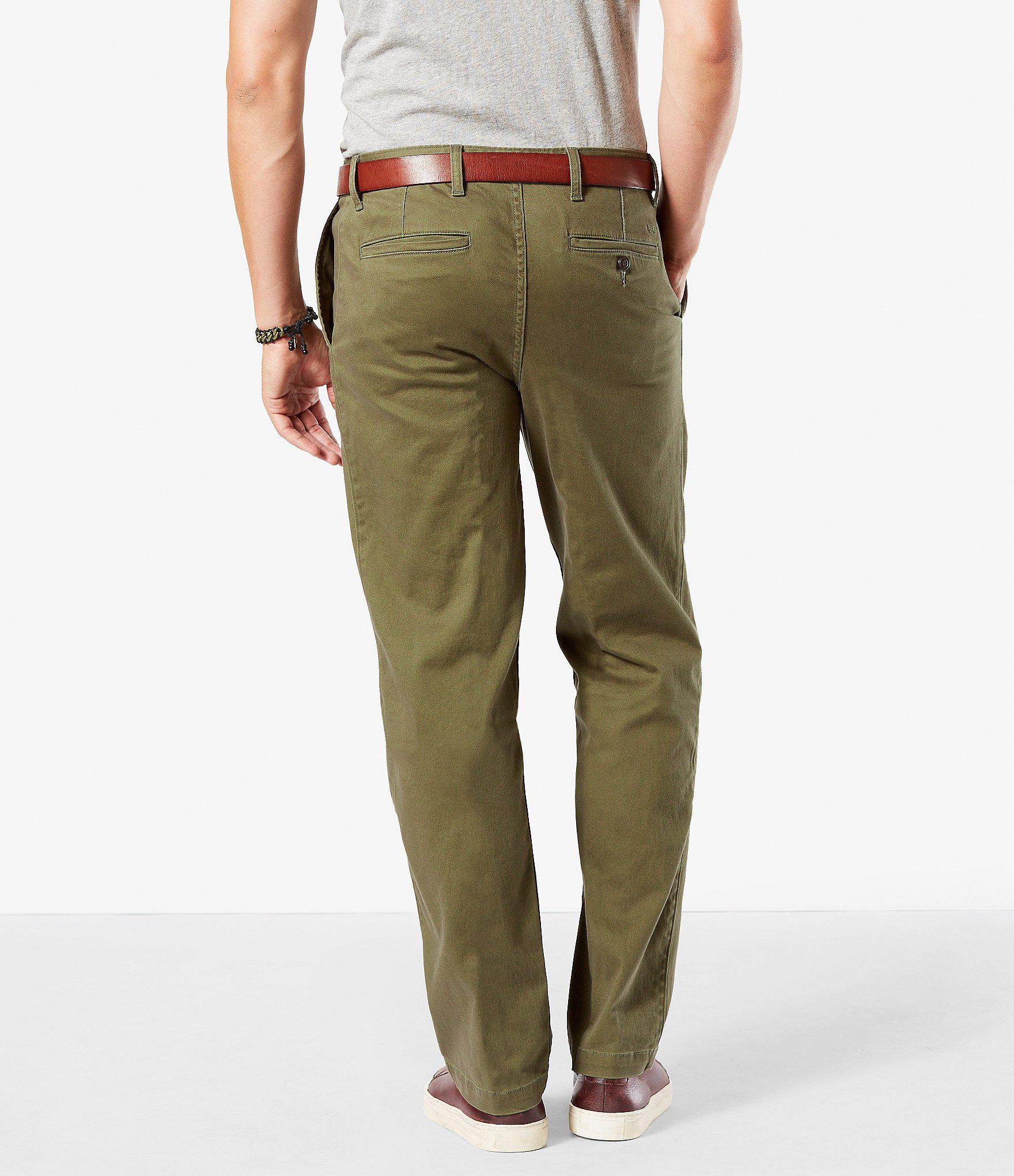 Lyst - Dockers Washed Khaki Flat Front Classic-fit Pants in Green for Men