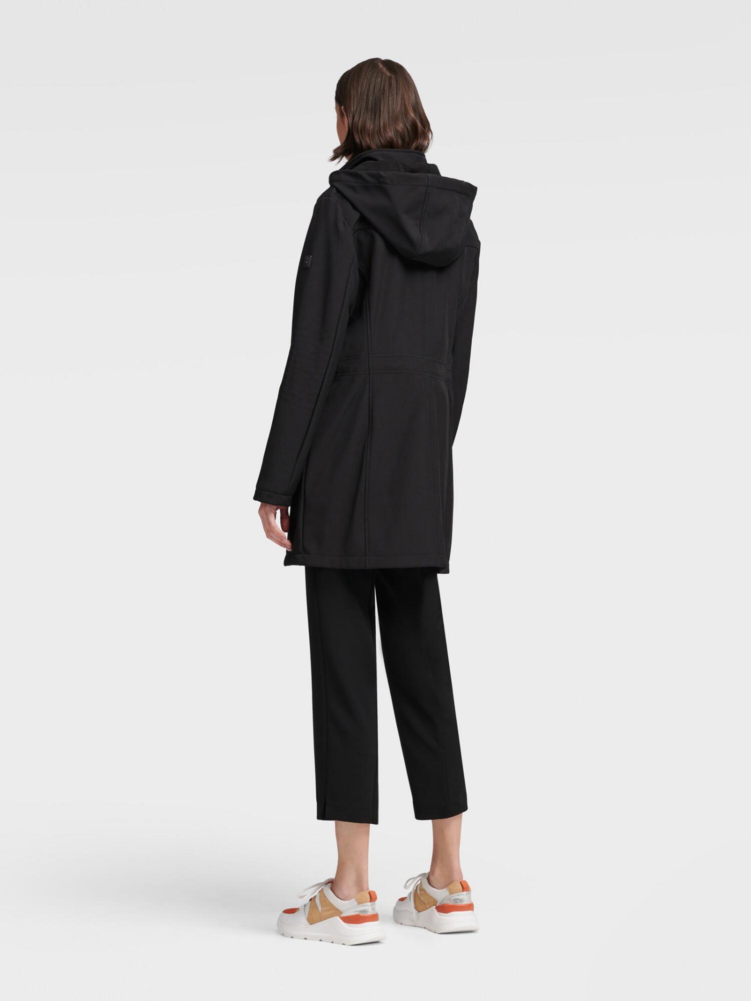 DKNY Hooded Soft Shell Jacket in Black - Lyst