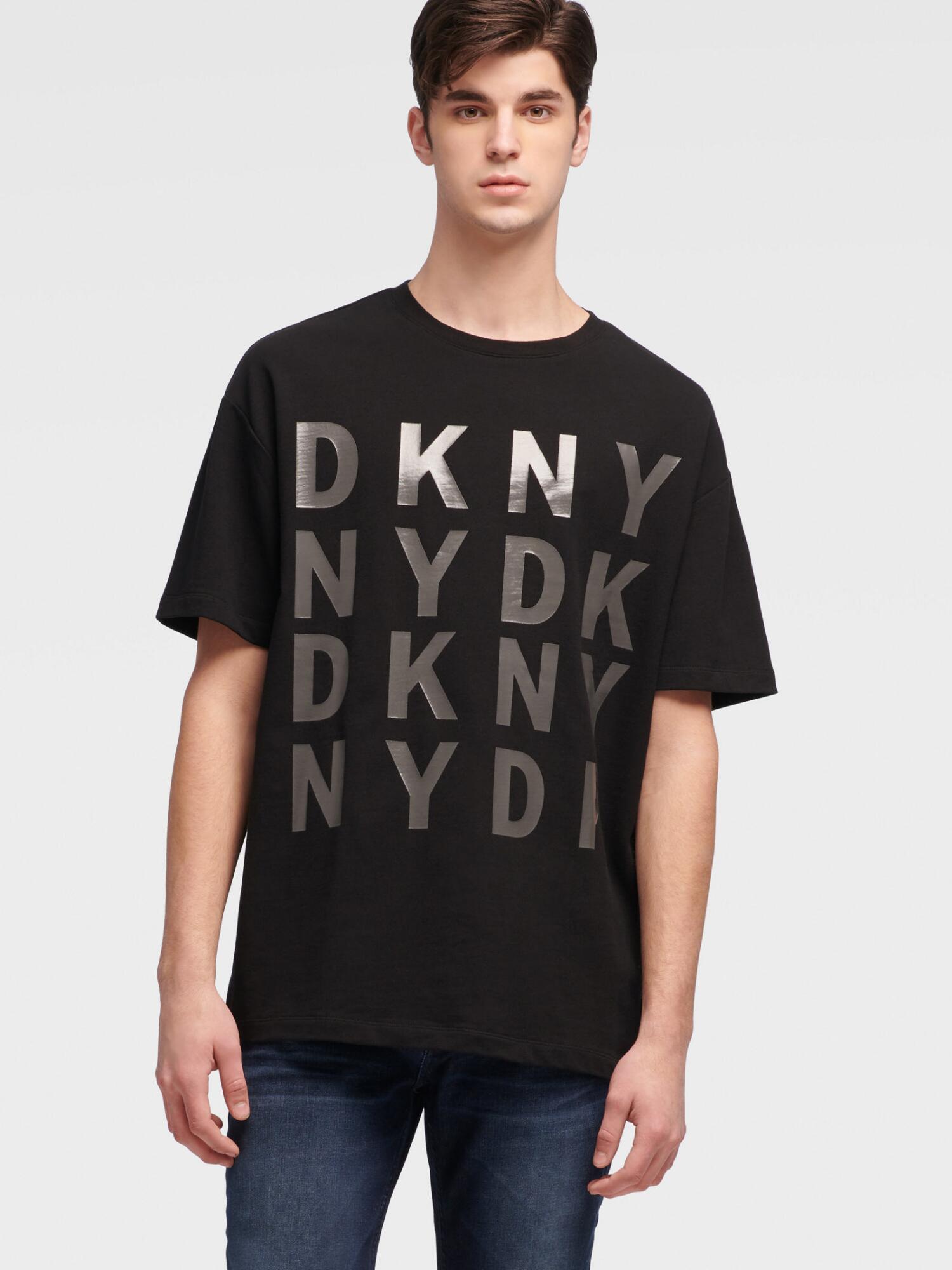 DKNY Oversized Logo Tee in Black for Men - Lyst