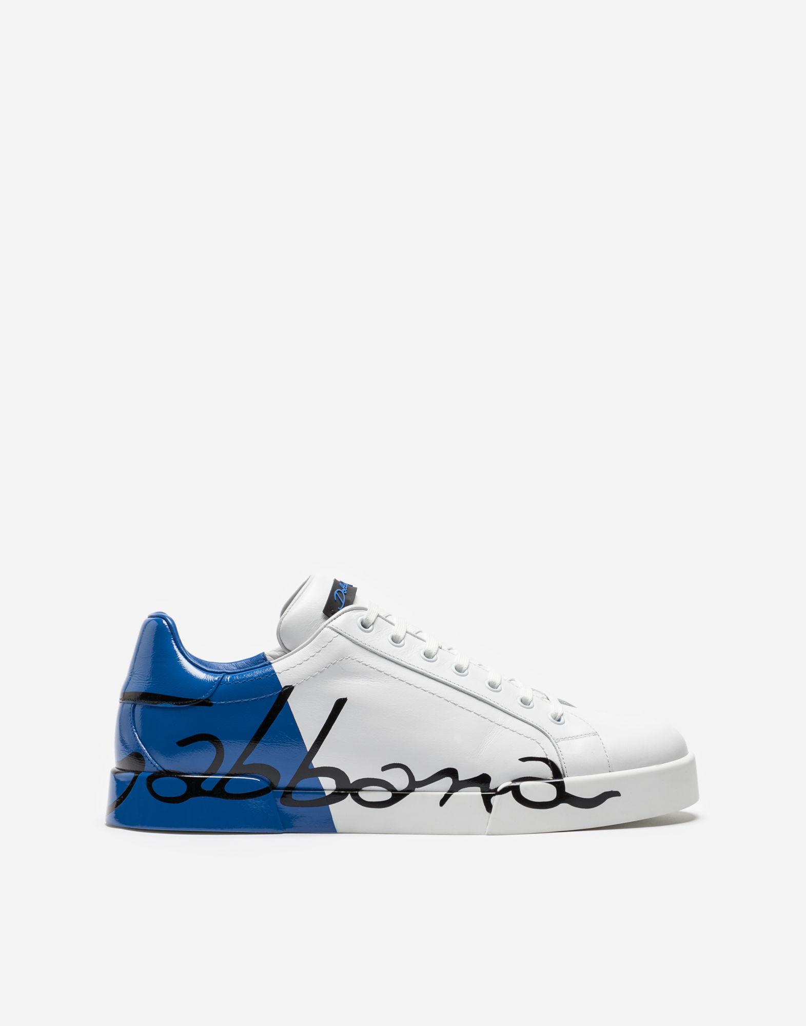 Lyst - Dolce & Gabbana Portofino Sneakers In Leather And Patent in Blue ...