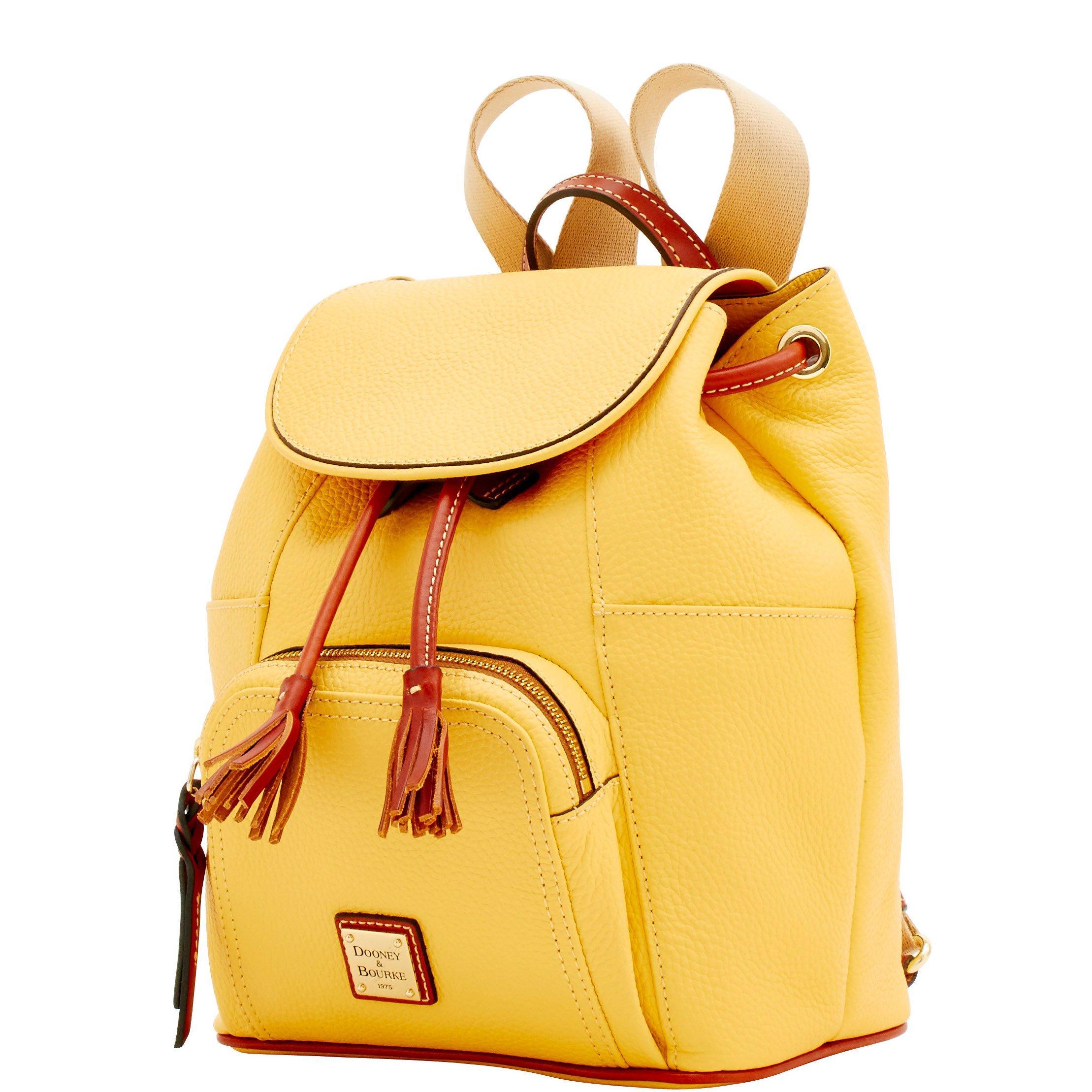 Dooney & Bourke Pebble Grain Medium Murphy Backpack in Lemon (Yellow