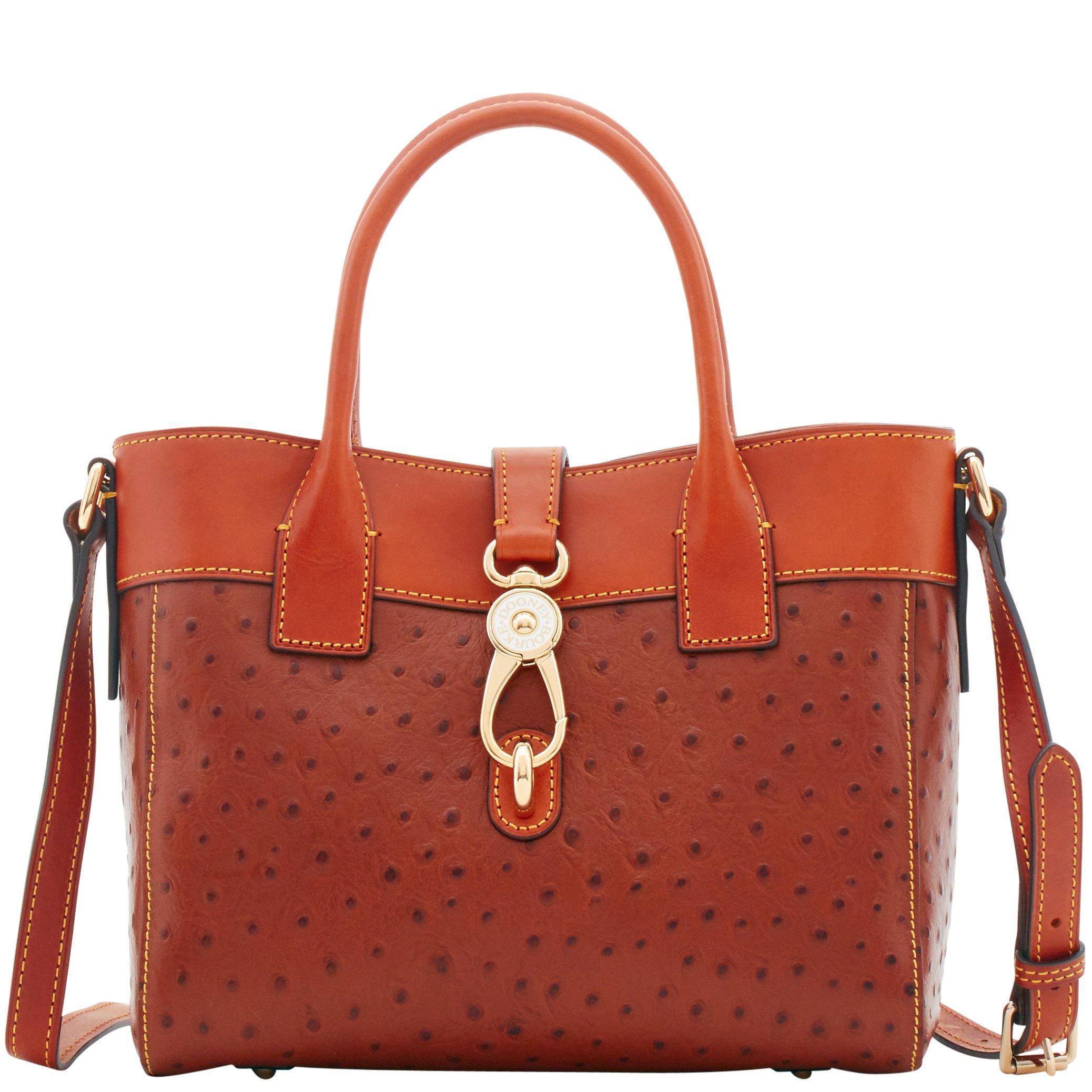 Dooney & Bourke Leather Ostrich Amelie Tote in Cognac (Red) - Save 25% - Lyst