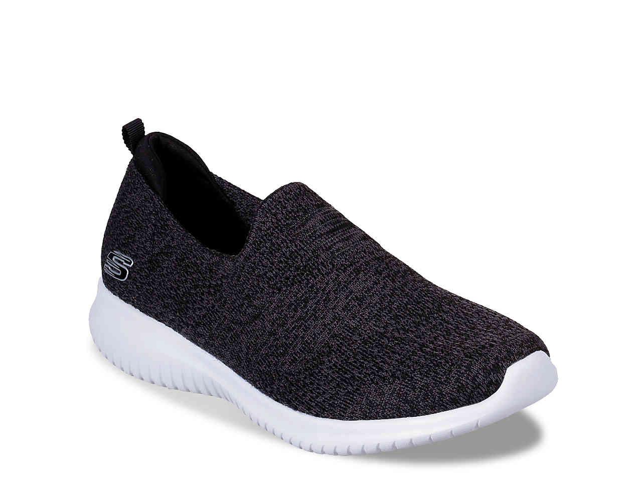 Skechers Synthetic Ultra Flex Harmonious Slip On Sneaker In Blackwhite