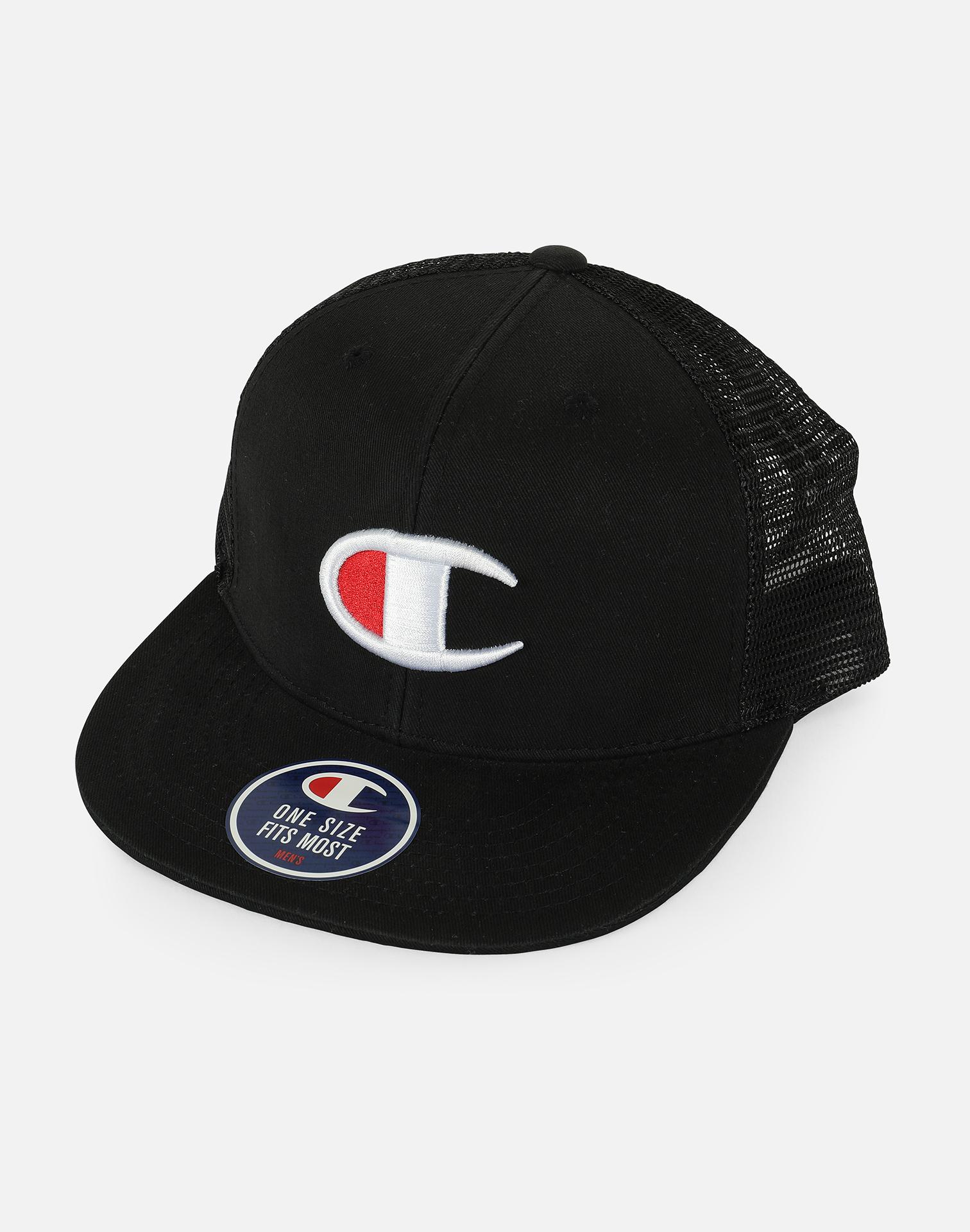 Champion Synthetic Big C Logo Mesh Snapback Hat in Black for Men - Lyst