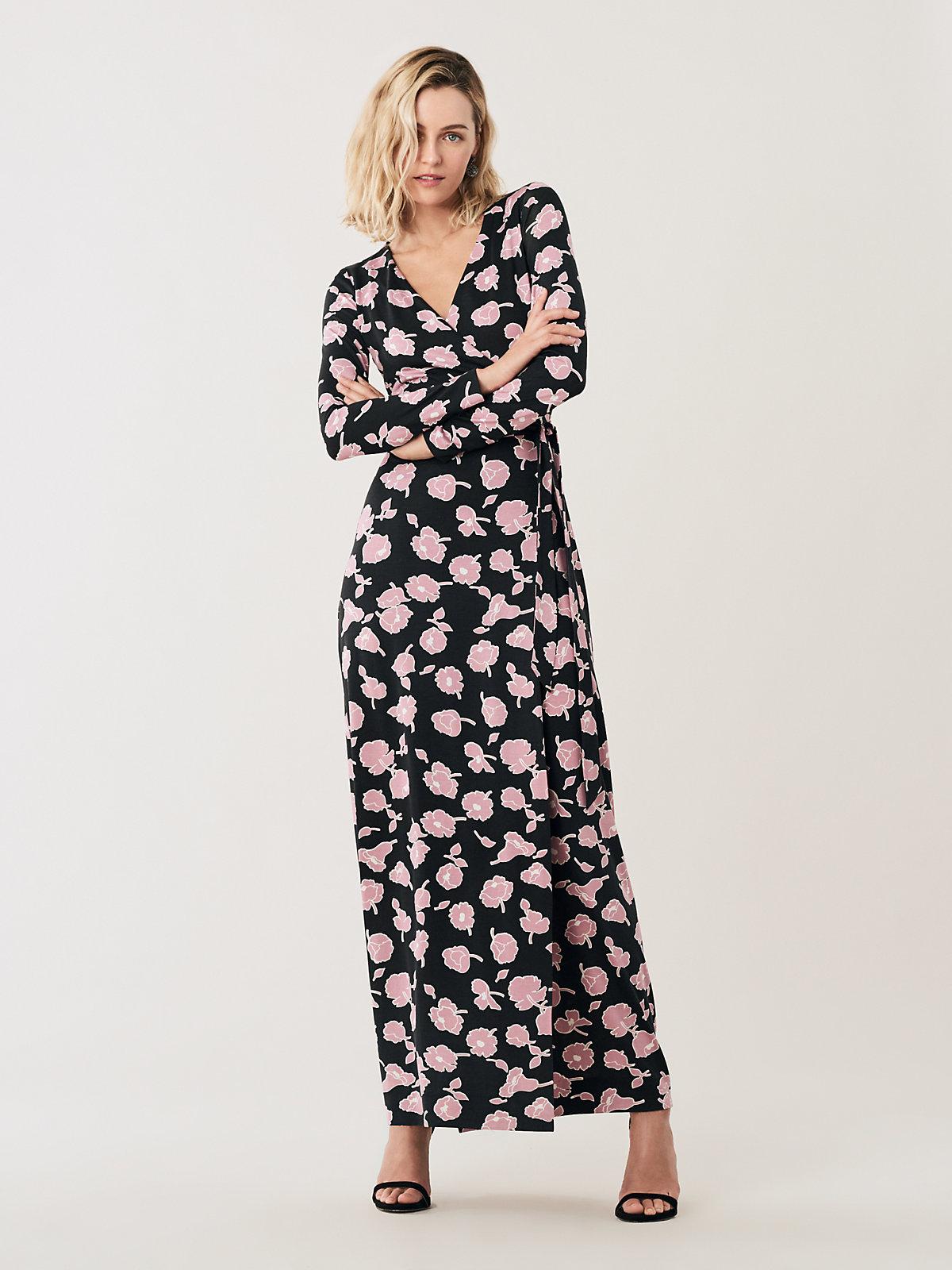 Lyst - Diane von Furstenberg New Julian Silk-jersey Maxi Wrap Dress in ...