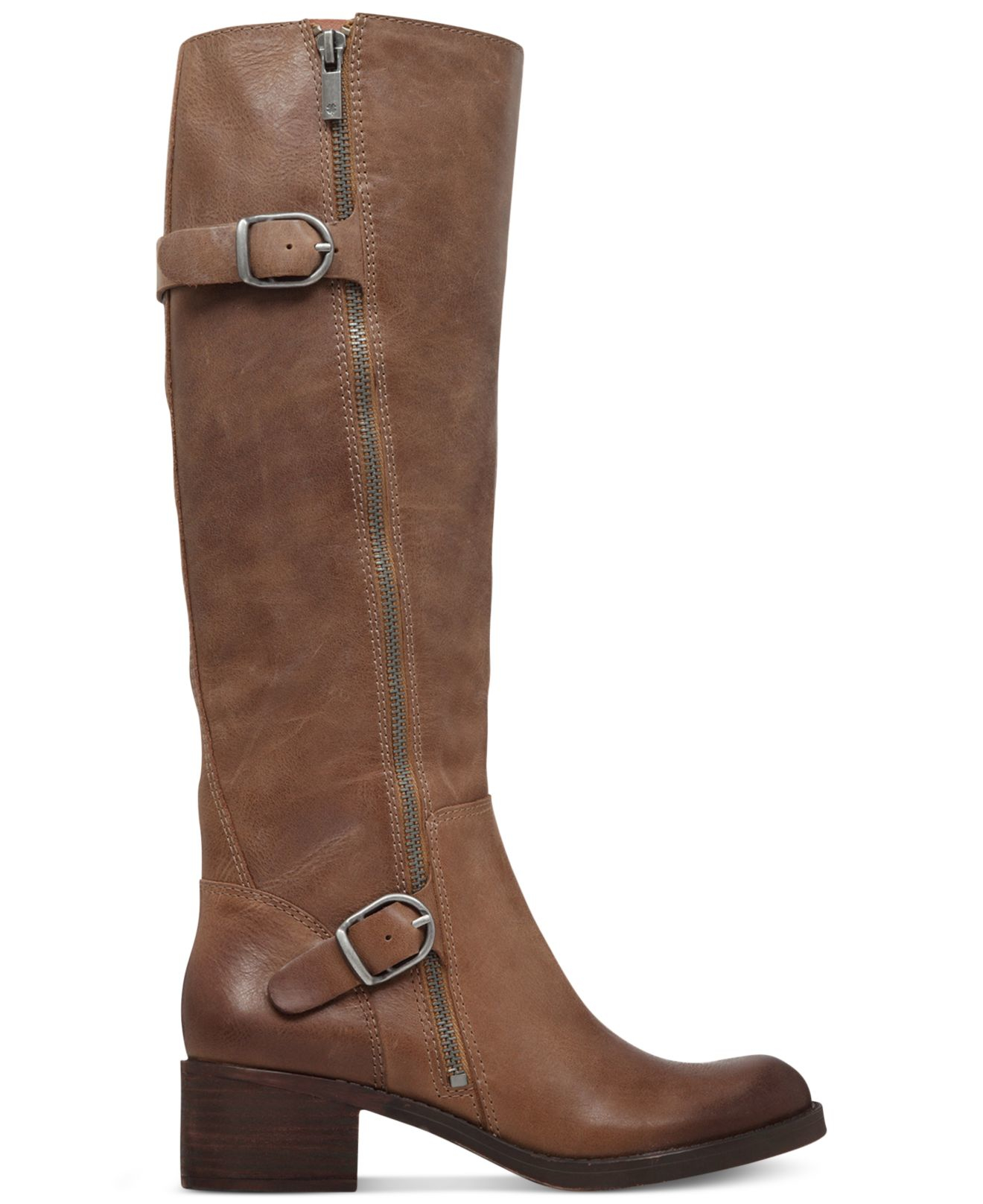 Lucky brand Women's Hoxy Wide Calf Tall Boots in Brown | Lyst