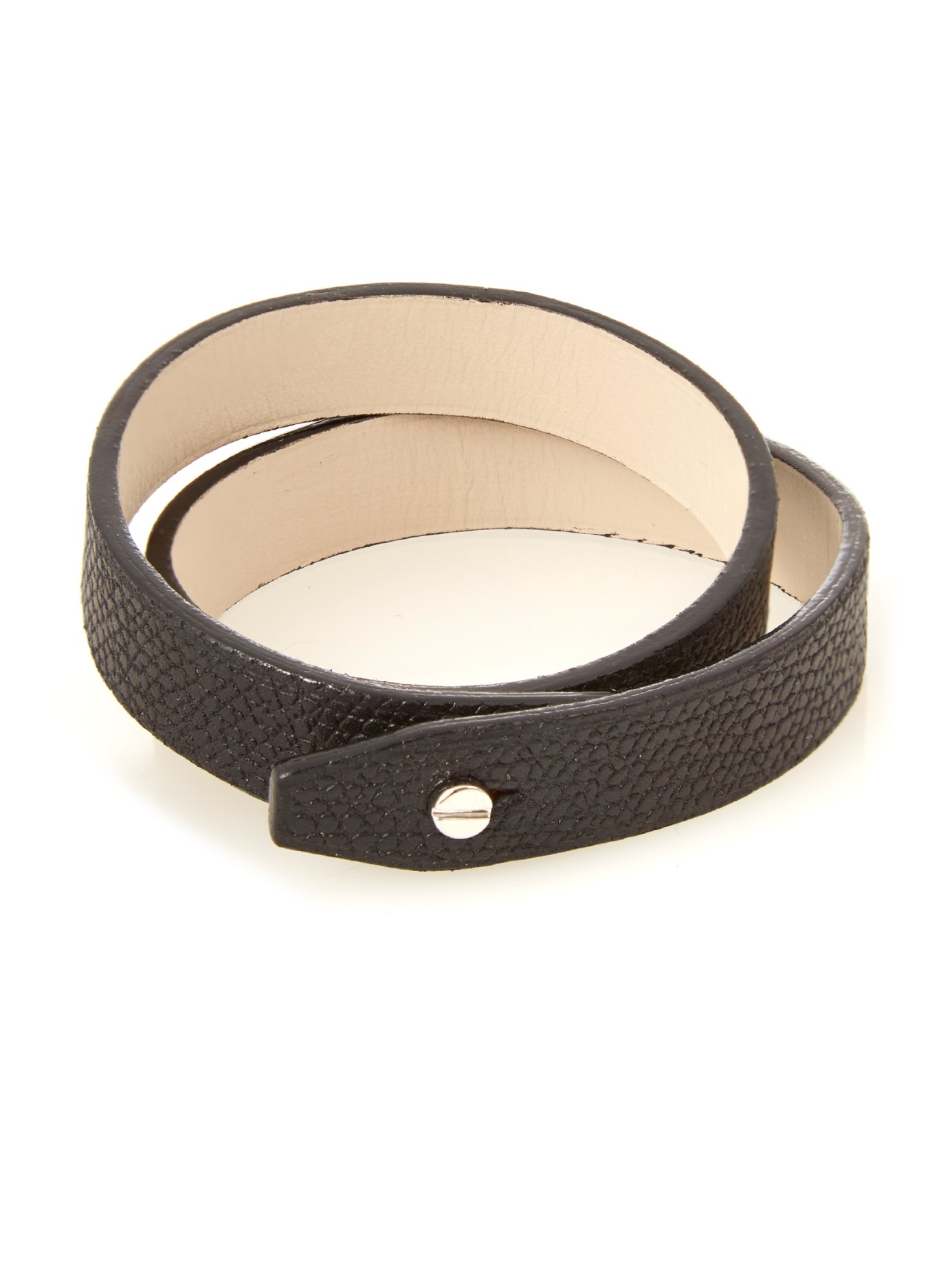 Lyst Valextra Wraparound Leather Bracelet In Black Gallery