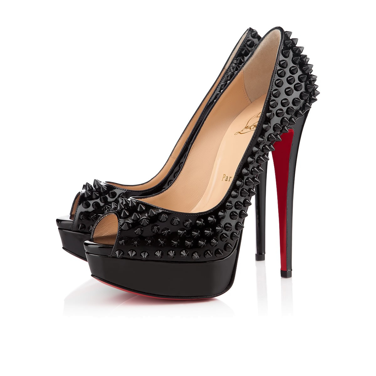 christian louboutin lady peep black