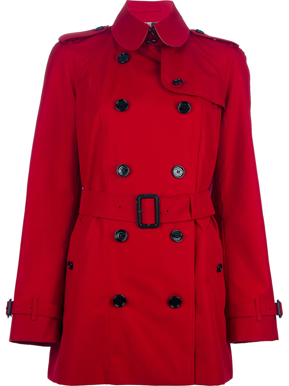 Burberry prorsum Double Breasted Trench Coat in Red | Lyst