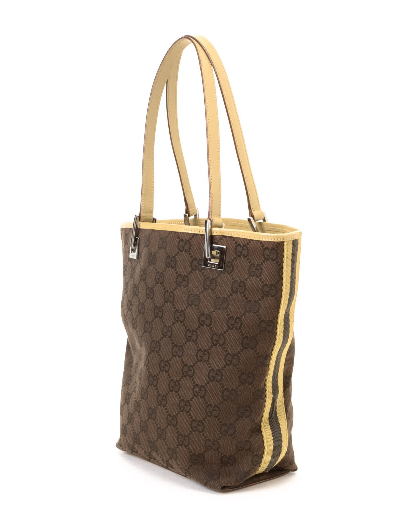 Lyst Gucci Dark Brown Canvas Tote Bag Vintage In Gallery