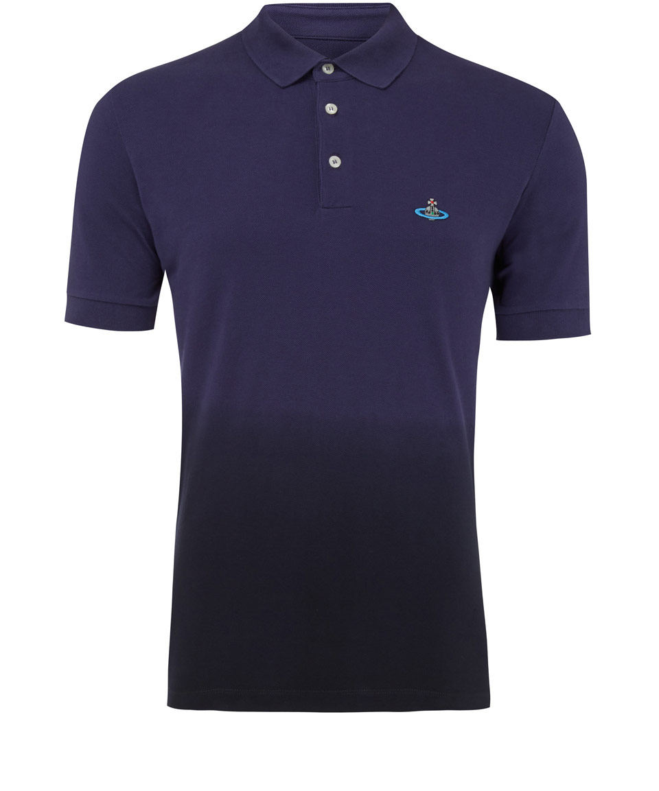 Lyst - Vivienne Westwood Navy Ombre Orb Emblem Cotton Polo Shirt in ...