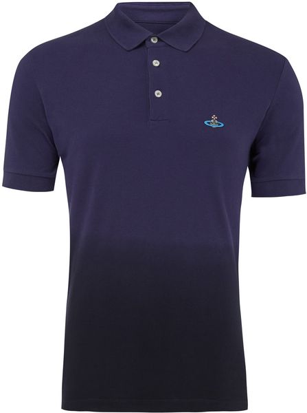 Vivienne Westwood Man Navy Ombre Orb Emblem Cotton Polo Shirt in Blue ...