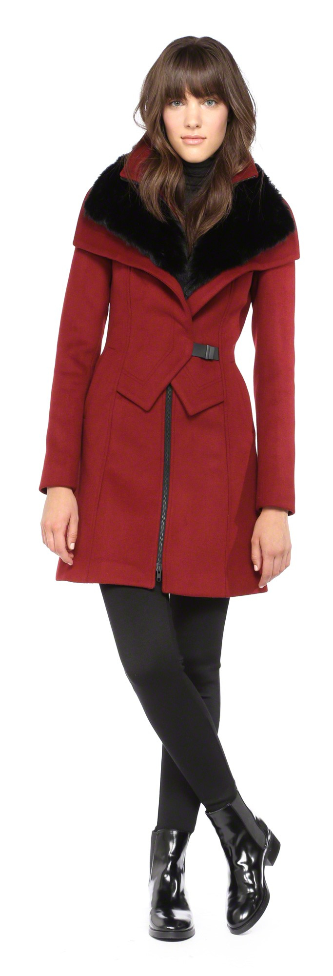 Womens Black Winter Coat With Fur Hood Tradingbasis Full Perm Rigged Mesh Las Lace And Fur Trim Winter Coat Main Scene