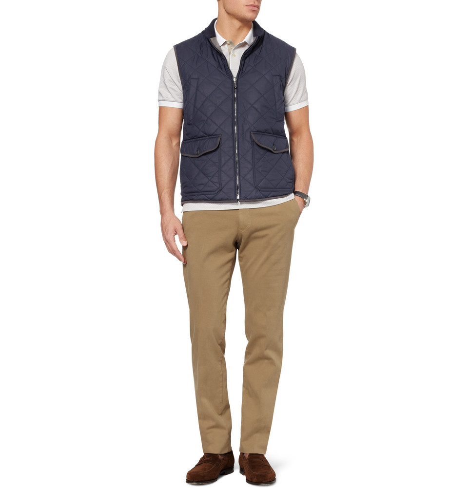 Lyst Dunhill Reversible Quilted Gilet in Blue for Men