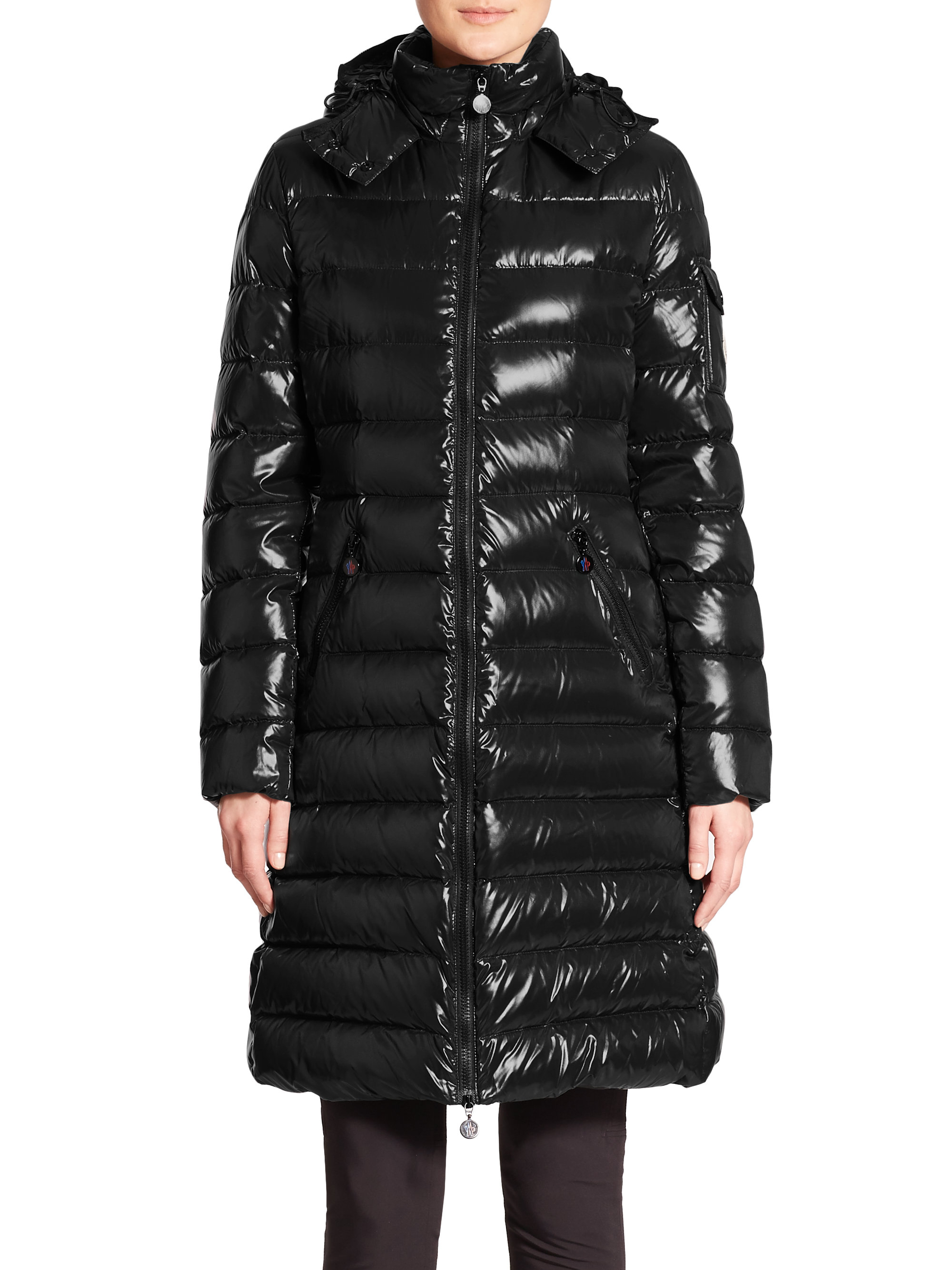 Moncler Moka Long Quilted Puffer Jacket in Black | Lyst