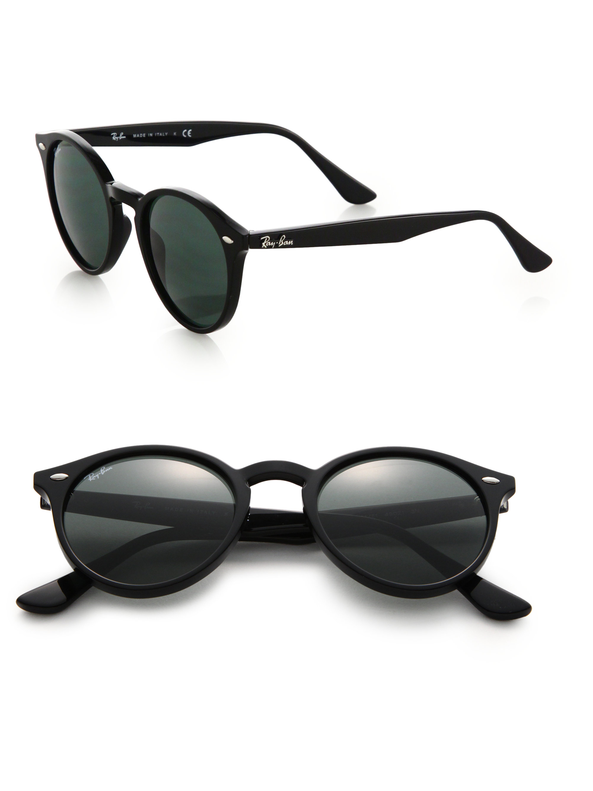 Ray Ban Black 49mm Round Sunglasses Product 0 438980022 Normal 