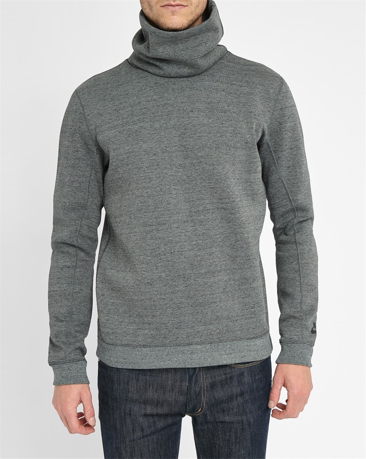 nike grey techfleece turtleneck sweatshirt in gray for nike grey techfleece turtleneck sweatshirt in gray for