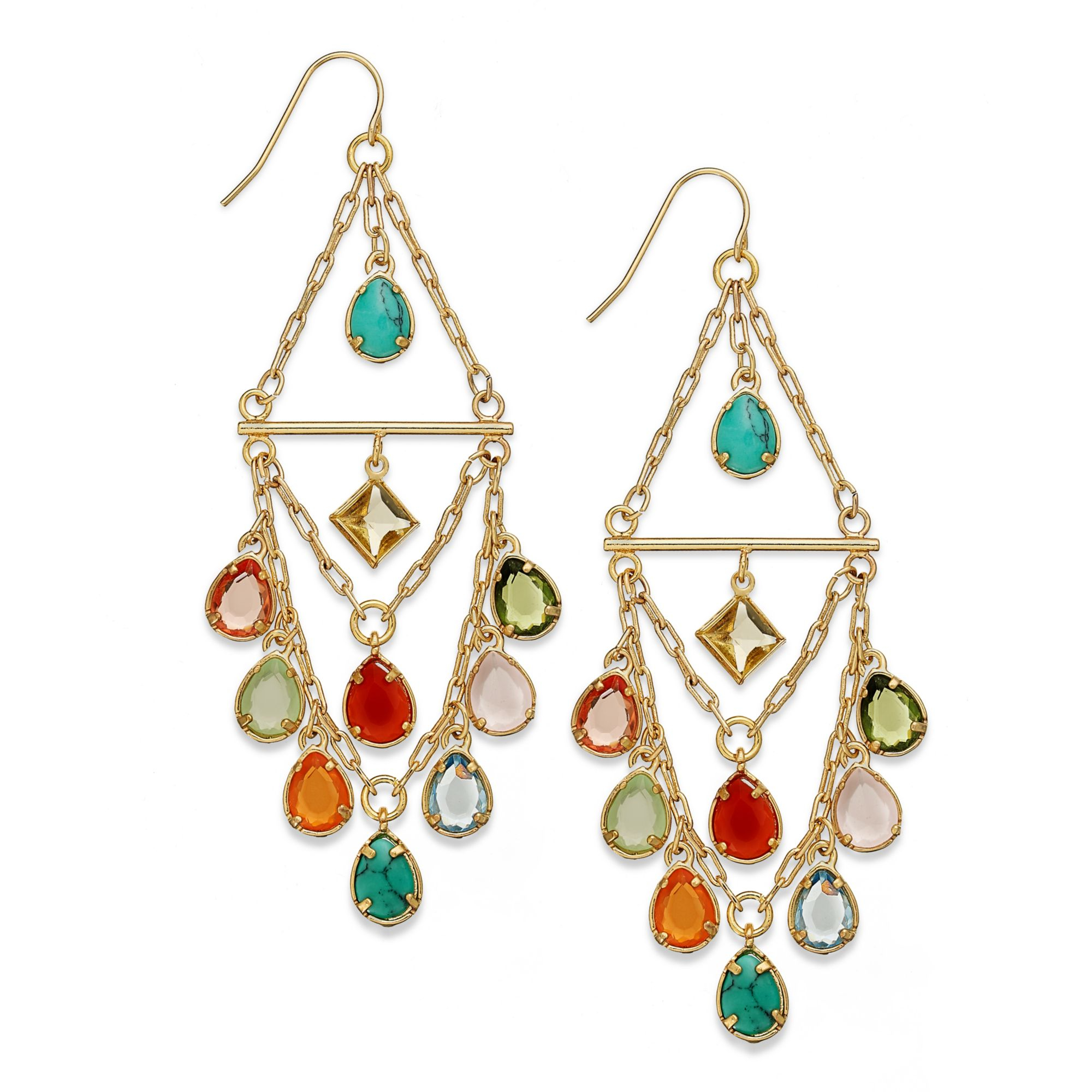 Lyst Lauren By Ralph Goldtone Multicolor Beaded Chandelier Gallery