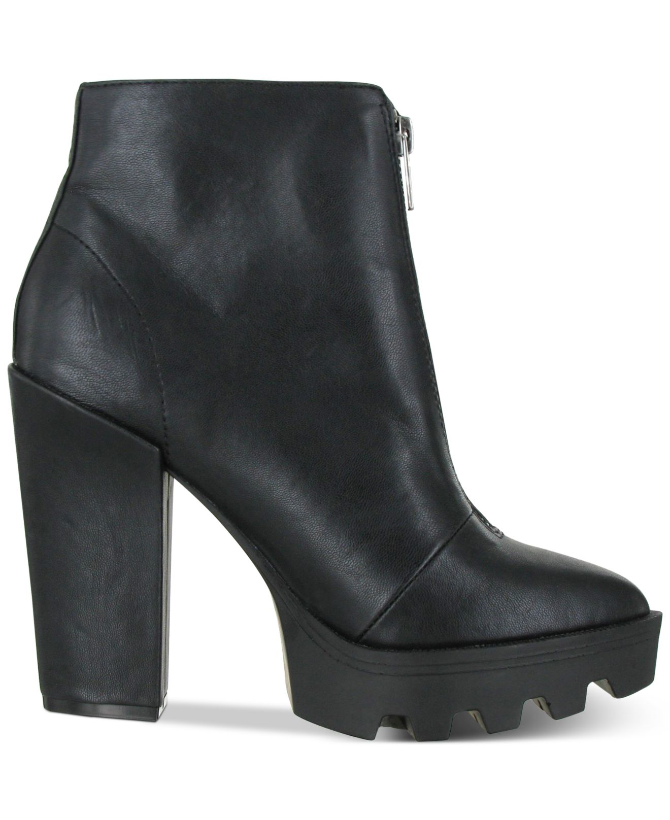 platform suede lug sole booties