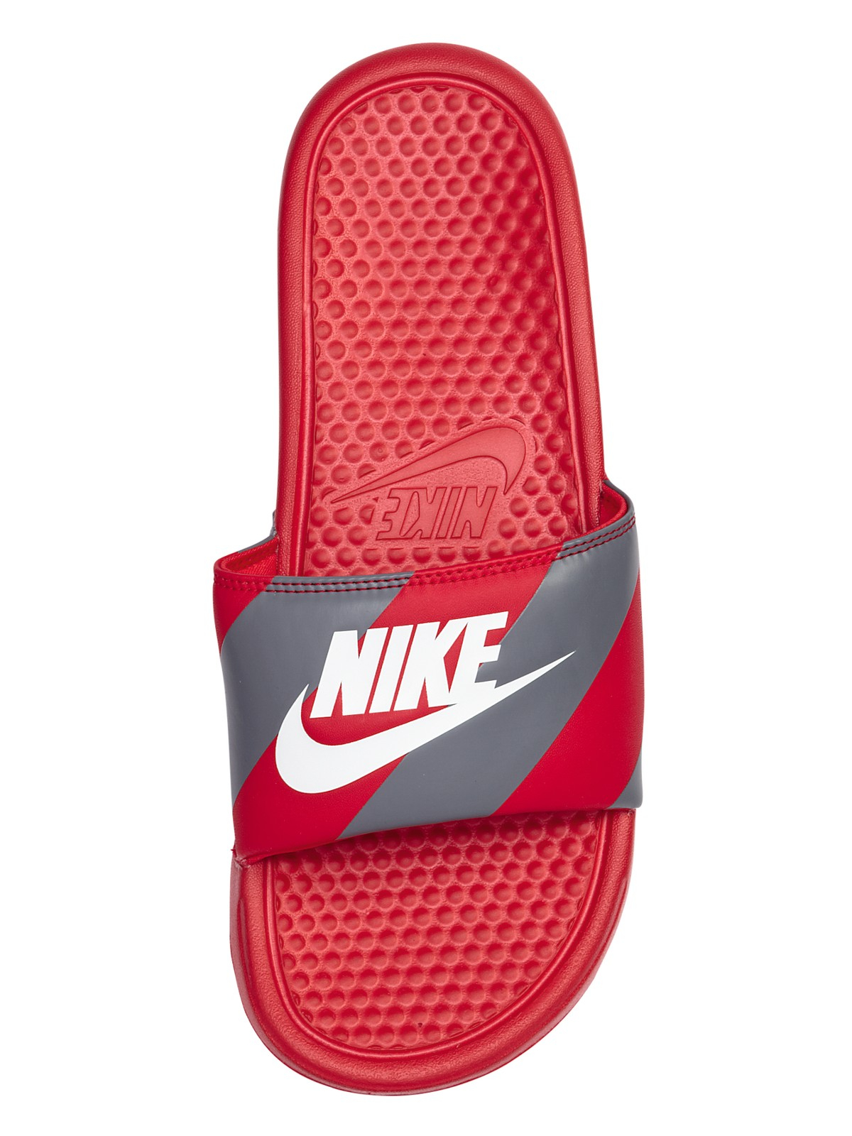 red and black nike flip flops