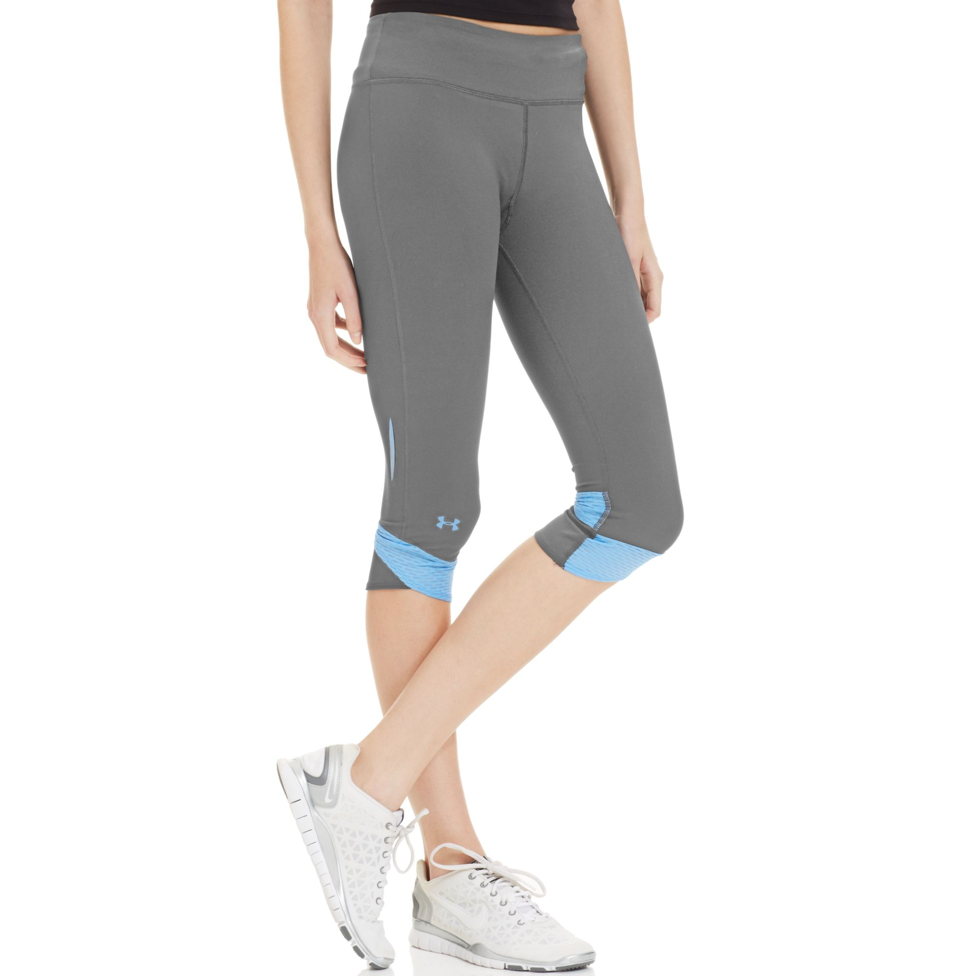 Under Armour Flyby Compression Capri Leggings in Gray (Lead) | Lyst