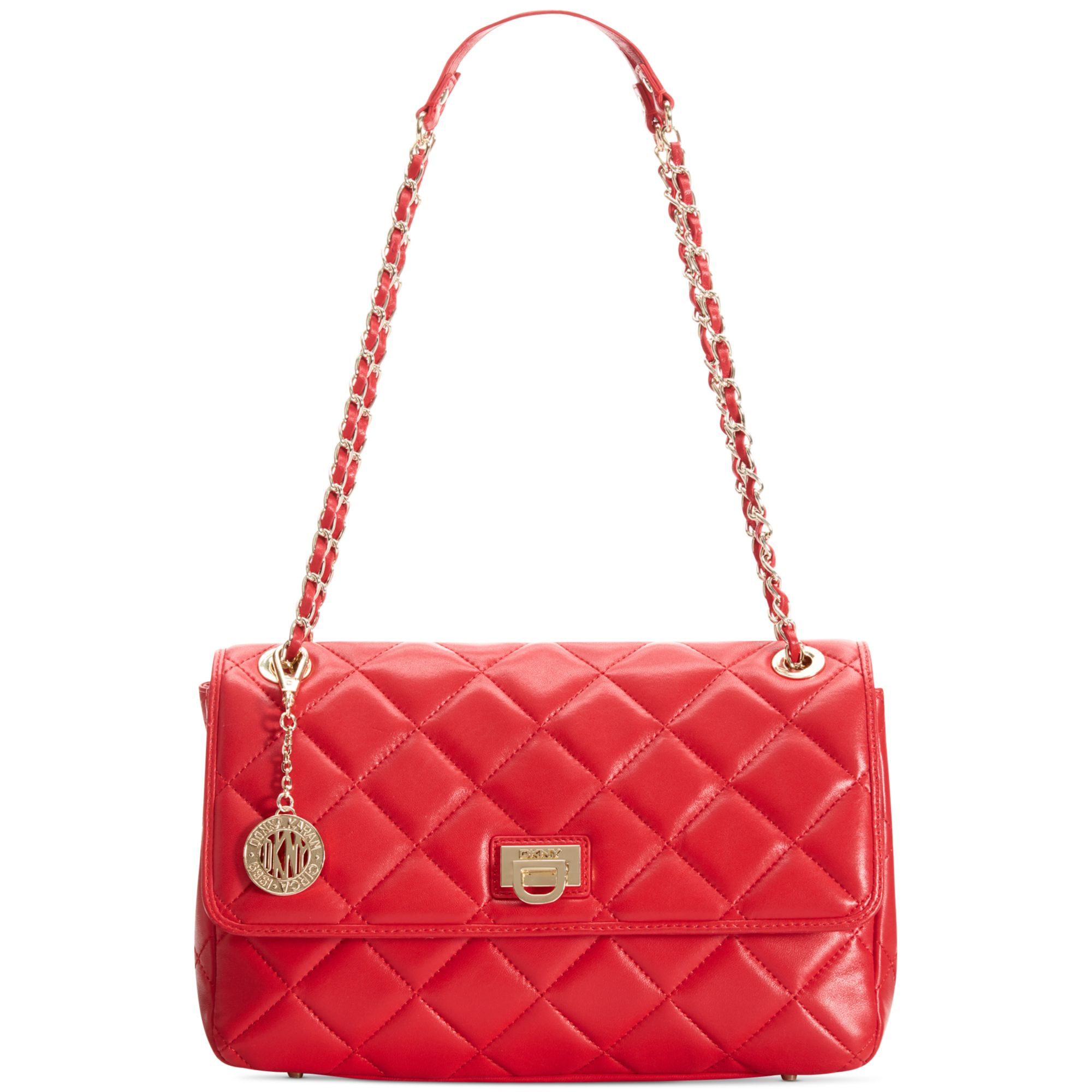 Lyst - Dkny Gansevoort Quilted Nappa Shoulder Bag in Red