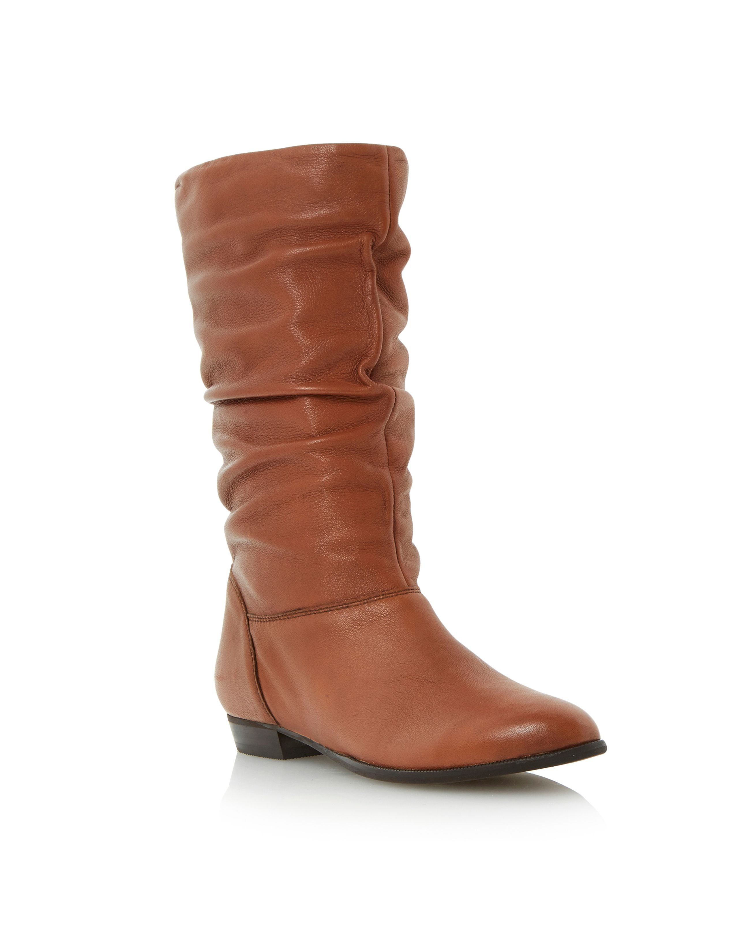 Dune Relissa Slouch Calf Boots In Brown Lyst