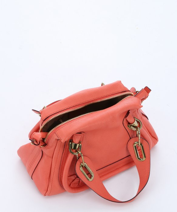 Chlo Coral Pop Calfskin Small \u0026#39;paraty\u0026#39; Convertible Top Handle Bag ...  