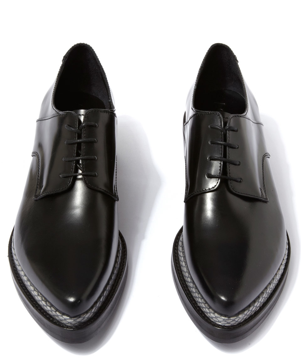 Acne studios Black Leather Lark Shoes in Black | Lyst