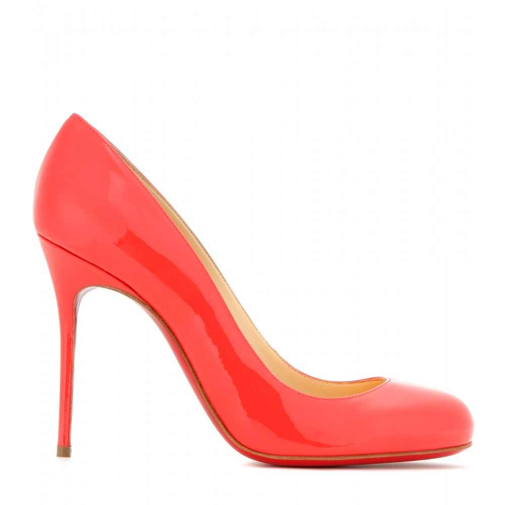 Christian louboutin Fifi 100 Patent Leather Pumps in Pink (poppy ...  