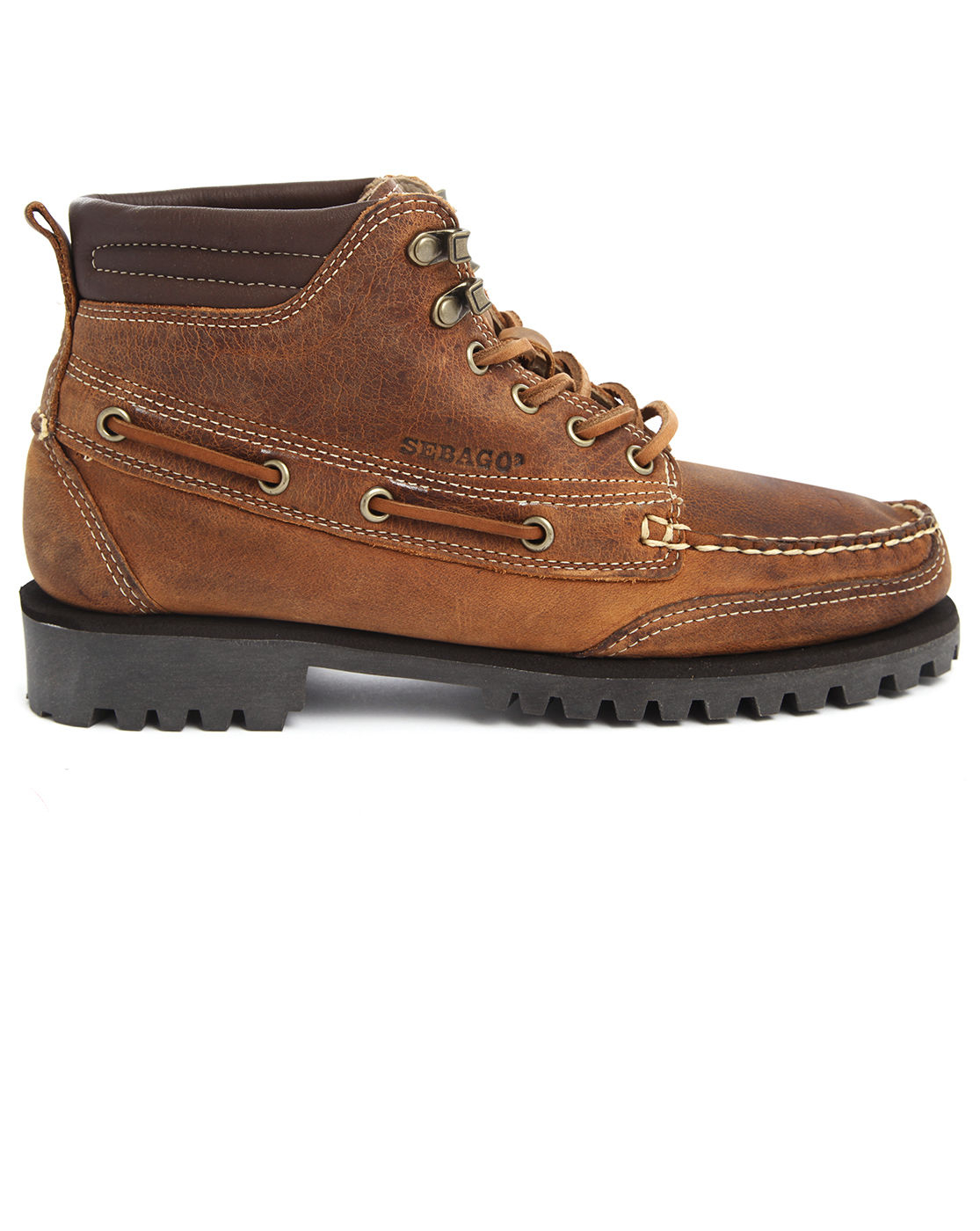 sebago boots sebago gibraltar brown leather boots in brown for lyst sebago boots sebago gibraltar brown leather boots in brown for lyst