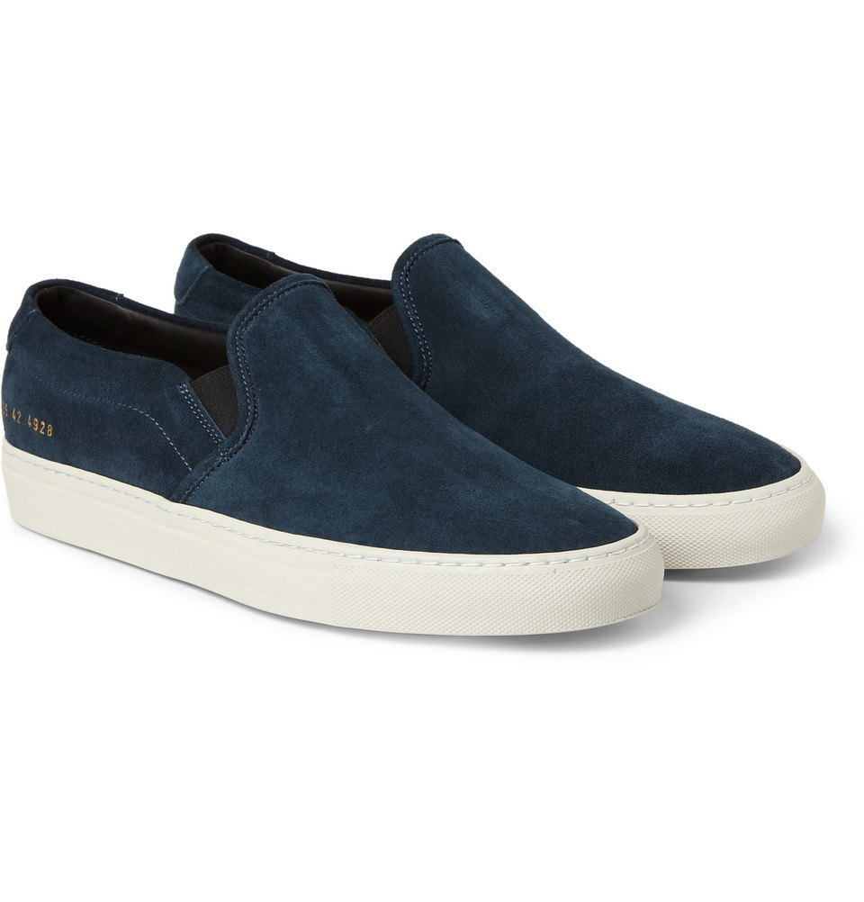 Lyst - Common Projects Suede Slip-On Sneakers in Gray for Men