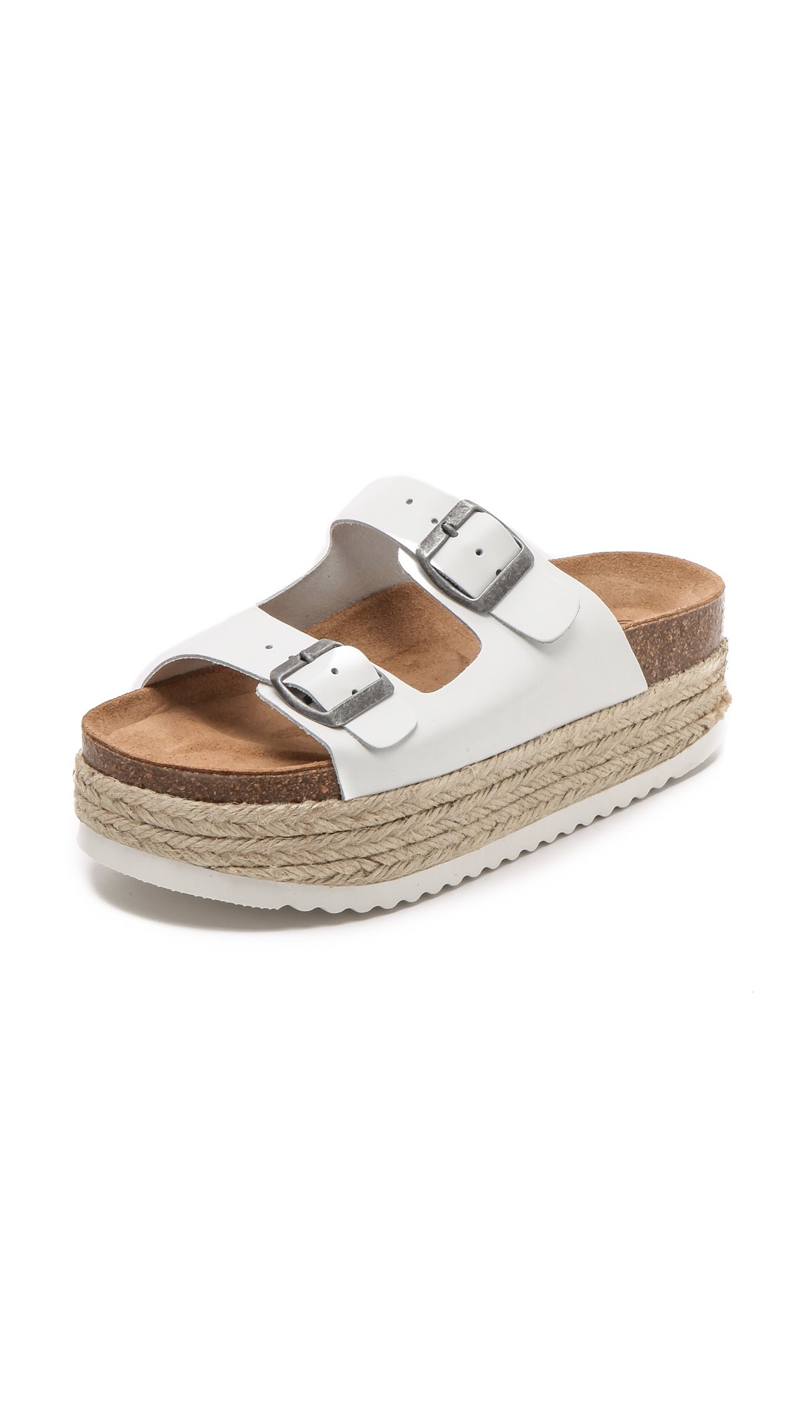 platform espadrille sandals white